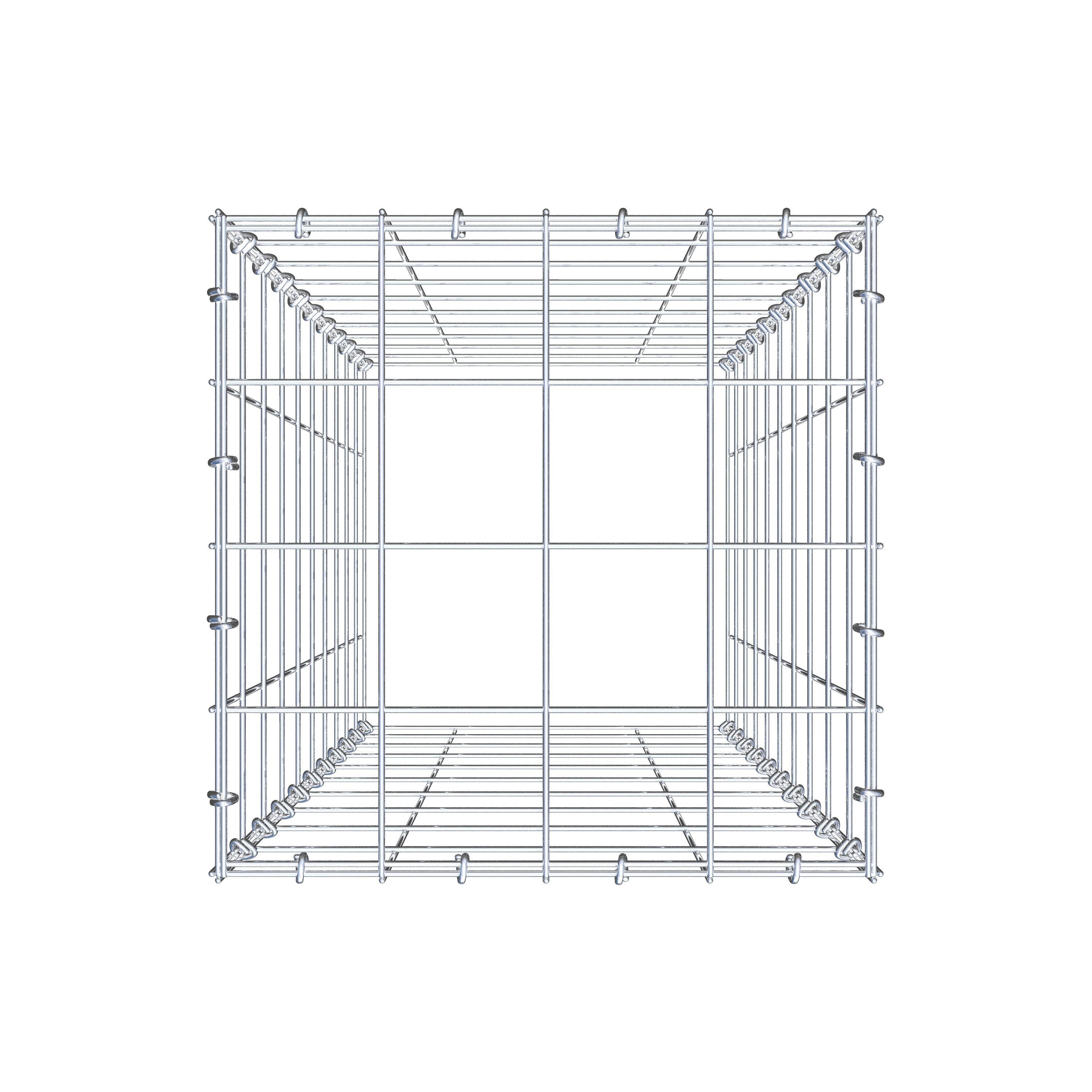 Typ 3 påbyggnadsgabion 100 cm x 40 cm x 40 cm (L x H x D), maskstorlek 10 cm x 10 cm, C-ring