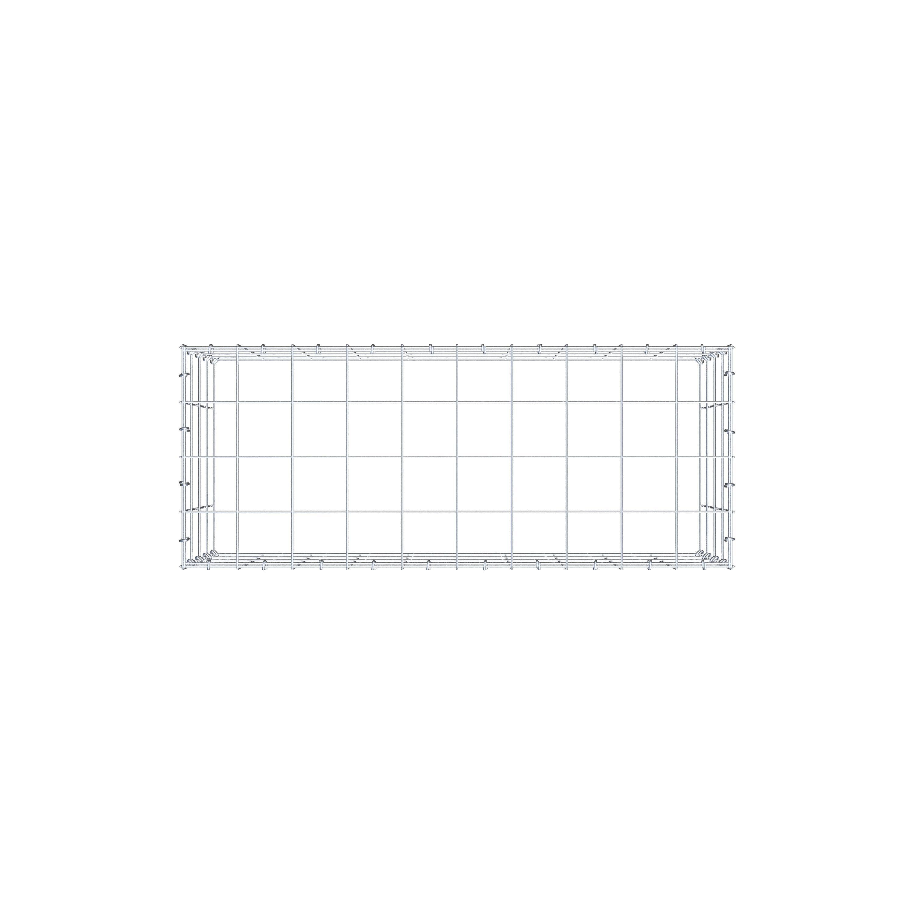 Typ 3 påbyggnadsgabion 100 cm x 40 cm x 40 cm (L x H x D), maskstorlek 10 cm x 10 cm, C-ring