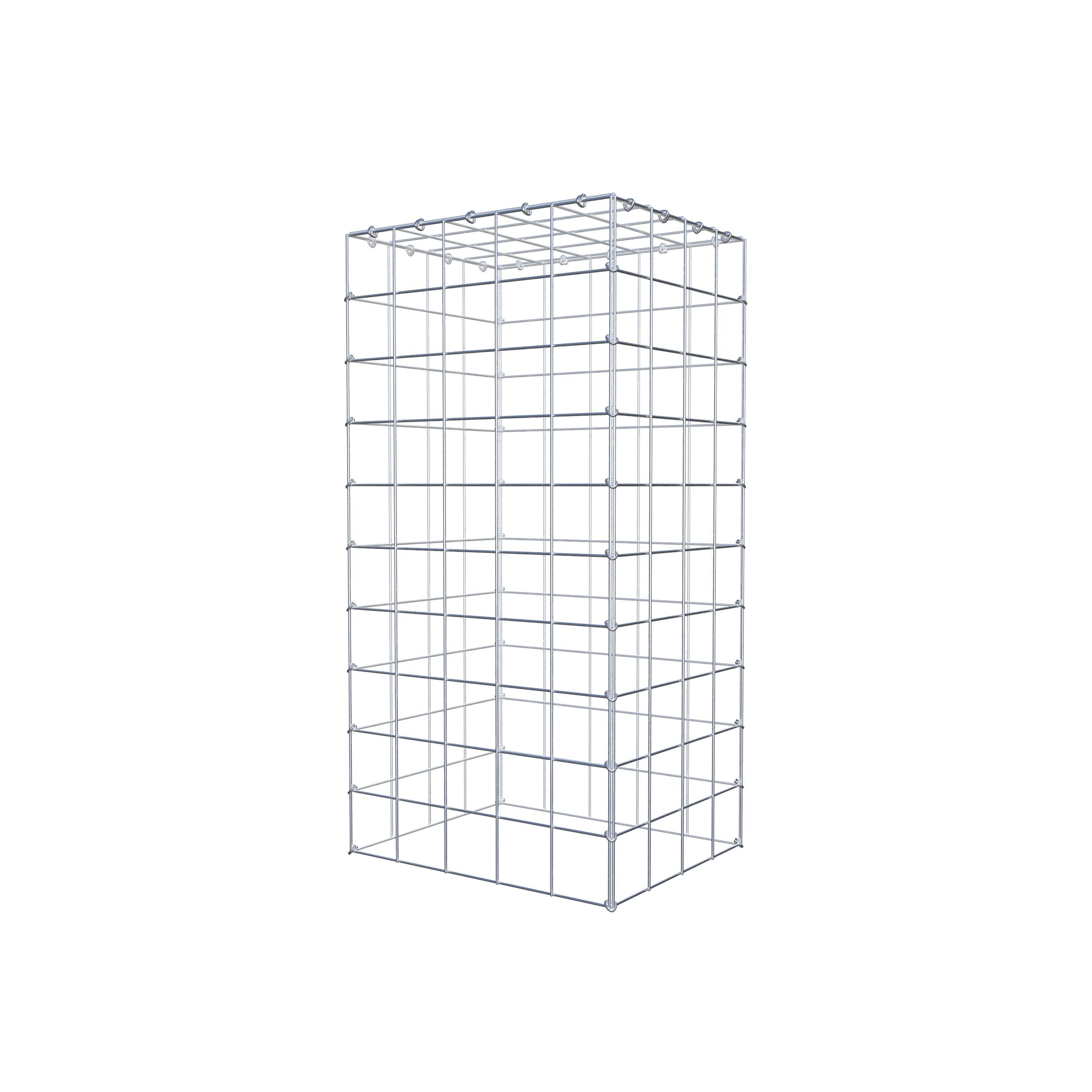 Typ 3 påbyggnadsgabion 100 cm x 40 cm x 50 cm (L x H x D), maskstorlek 10 cm x 10 cm, C-ring