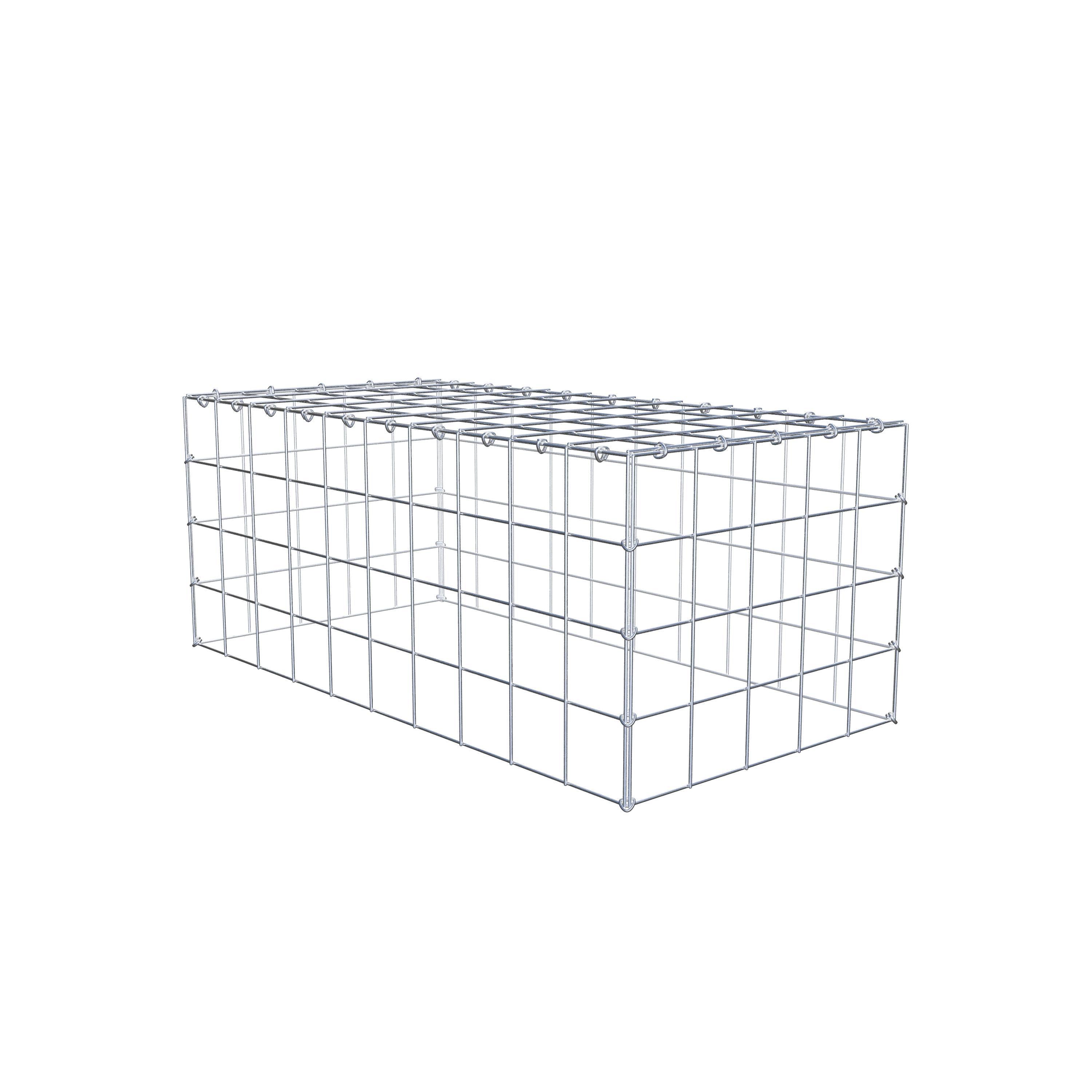 Typ 3 påbyggnadsgabion 100 cm x 40 cm x 50 cm (L x H x D), maskstorlek 10 cm x 10 cm, C-ring