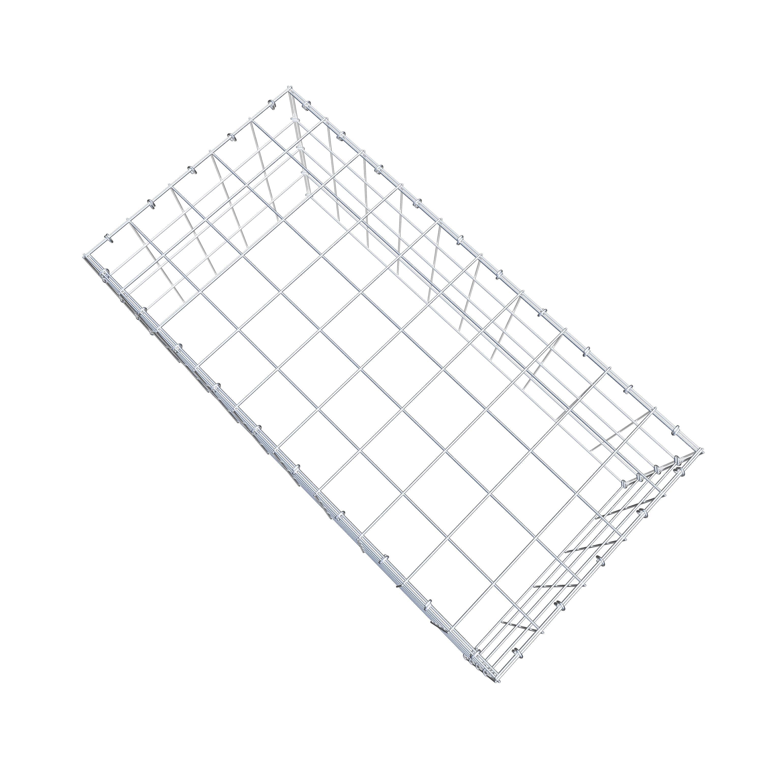 Typ 3 påbyggnadsgabion 100 cm x 40 cm x 50 cm (L x H x D), maskstorlek 10 cm x 10 cm, C-ring