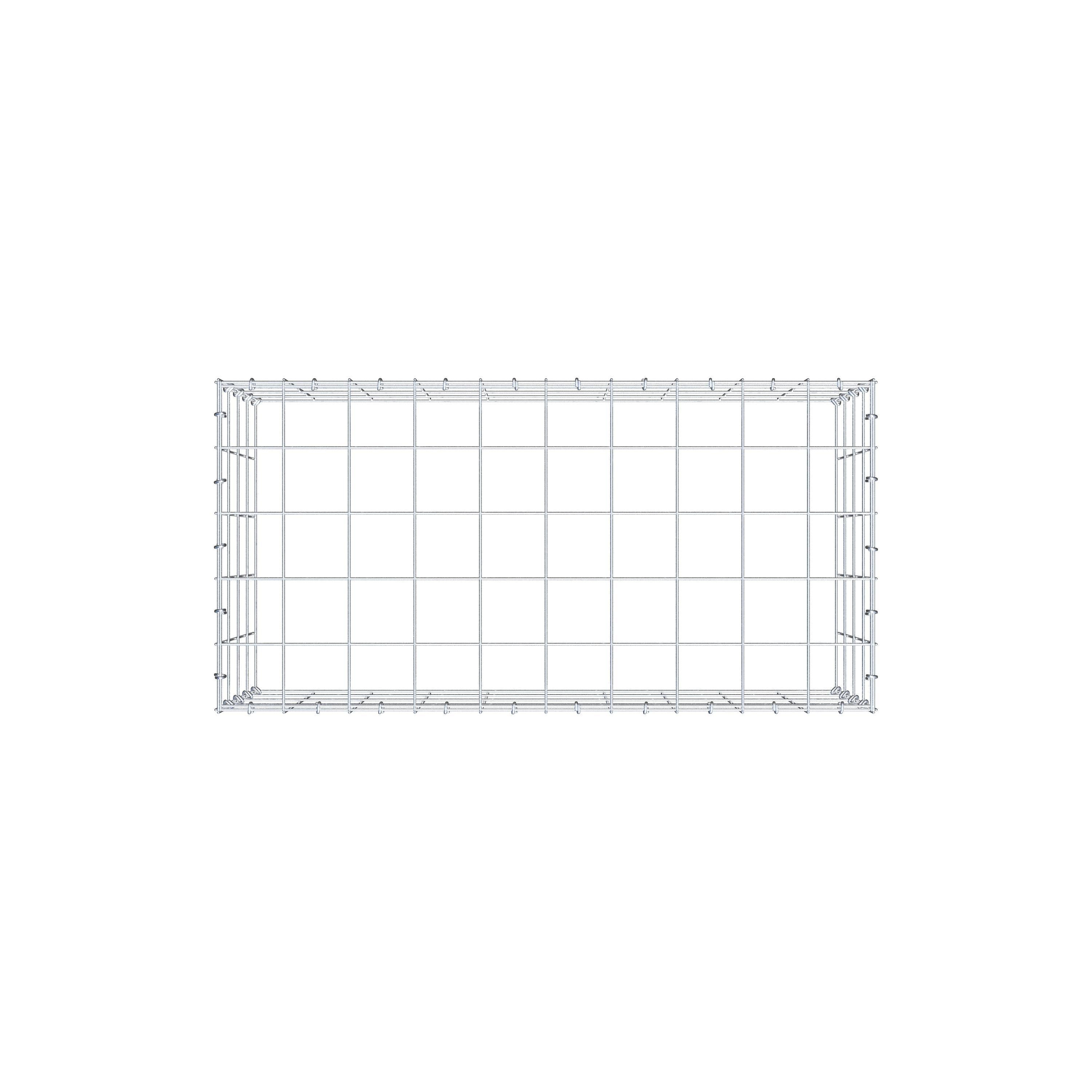 Typ 3 påbyggnadsgabion 100 cm x 40 cm x 50 cm (L x H x D), maskstorlek 10 cm x 10 cm, C-ring