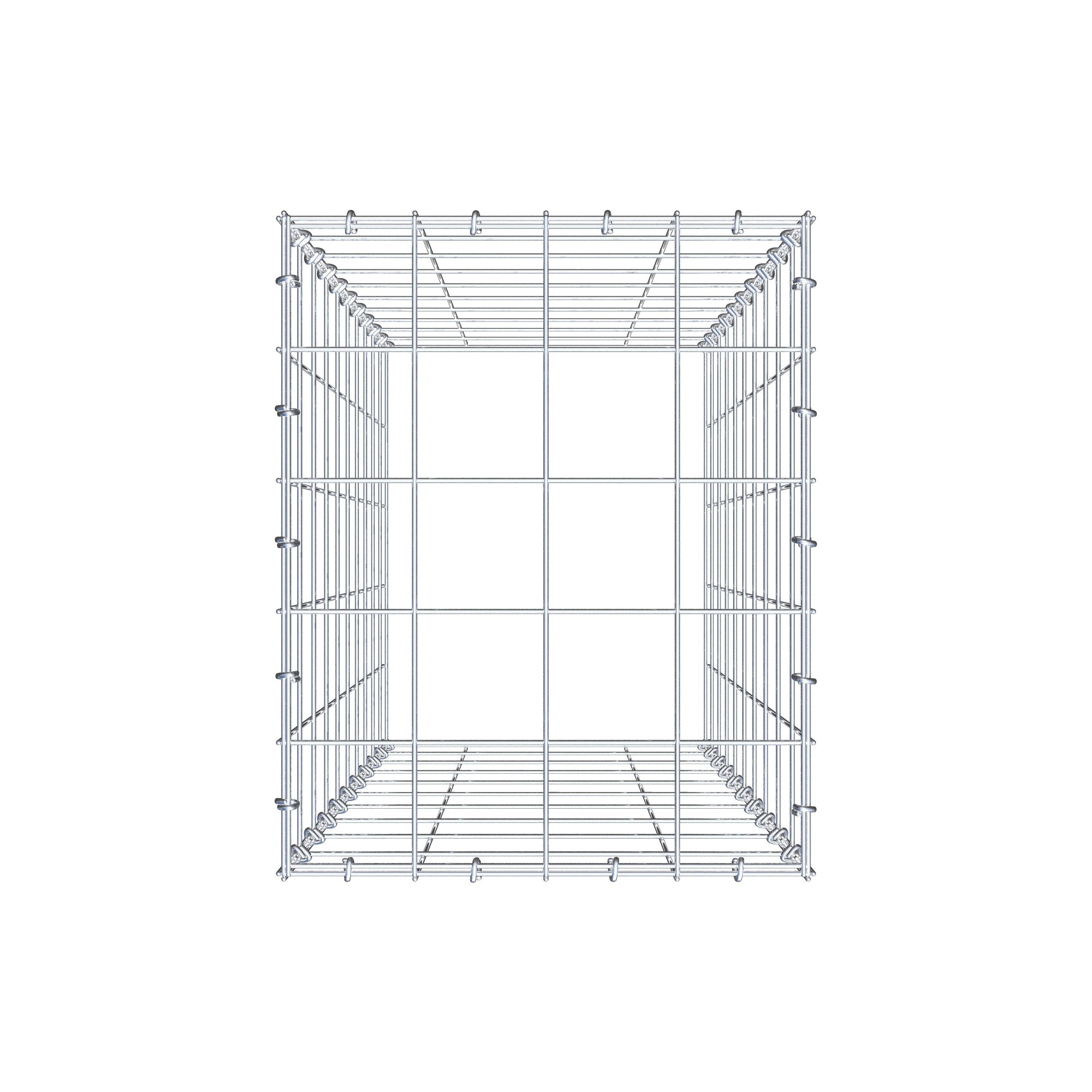 Opzetpaal type 3 100 cm x 40 cm x 50 cm (L x H x D), maaswijdte 10 cm x 10 cm, C-ring