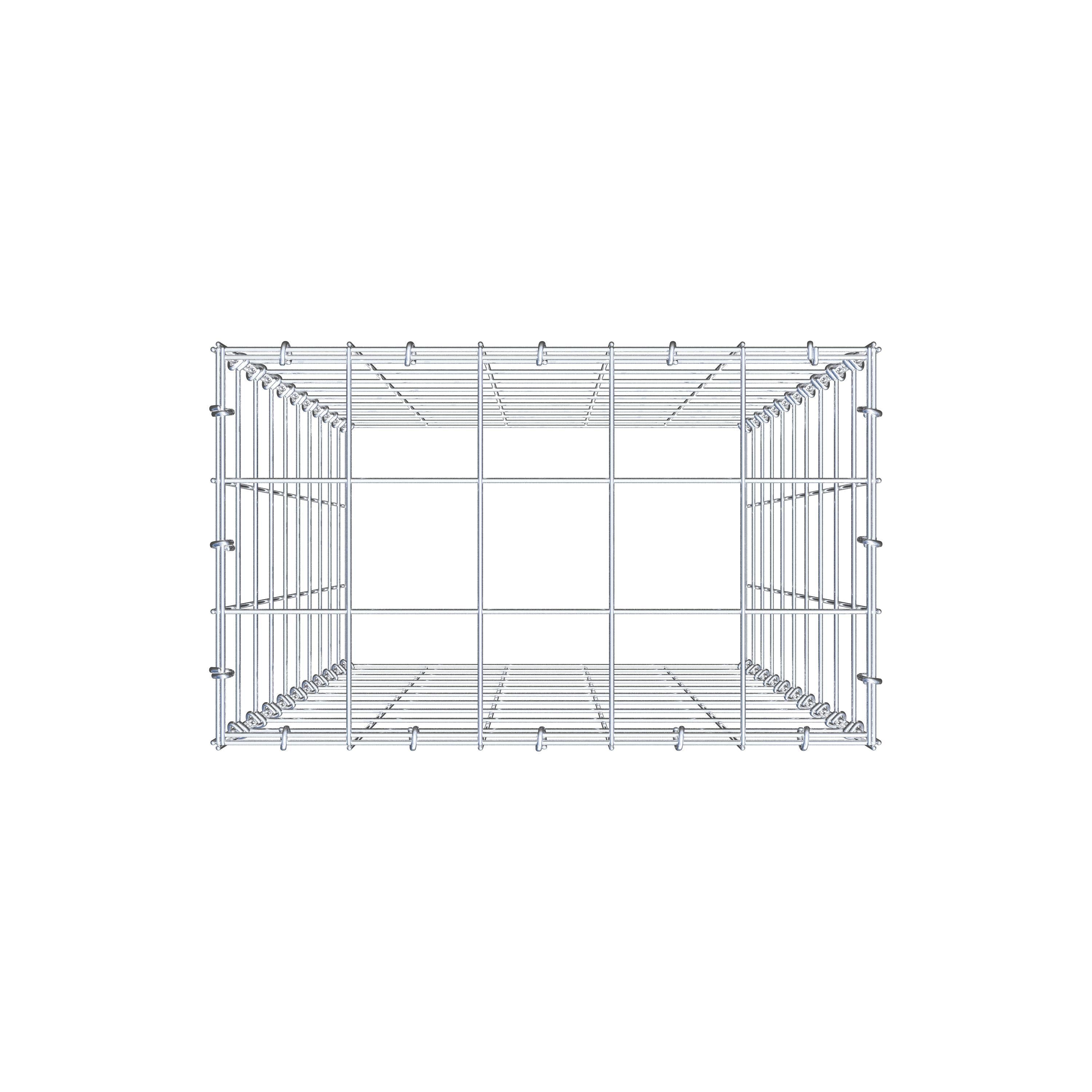 Typ 3 påbyggnadsgabion 100 cm x 50 cm x 30 cm (L x H x D), maskstorlek 10 cm x 10 cm, C-ring