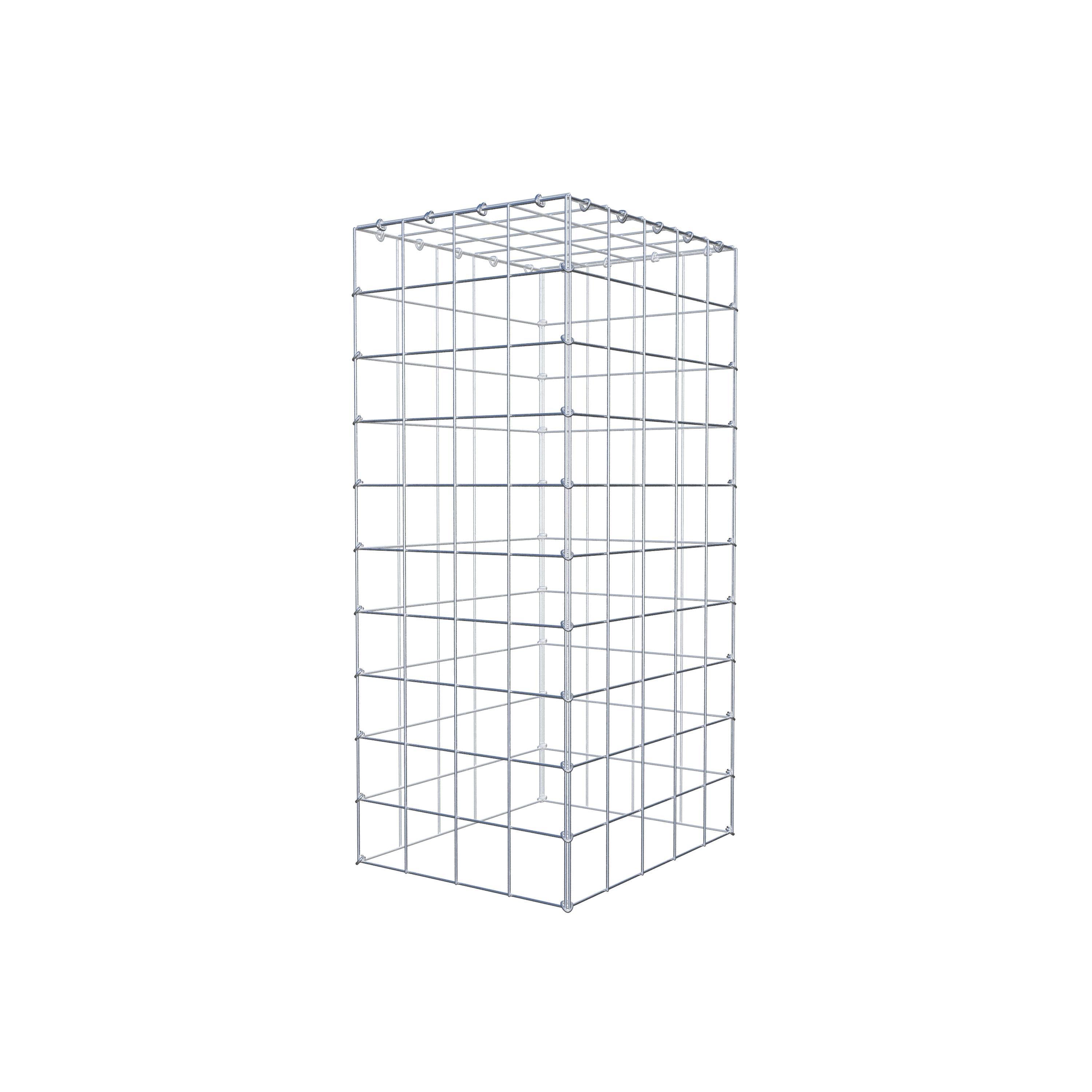 Typ 3 påbyggnadsgabion 100 cm x 50 cm x 40 cm (L x H x D), maskstorlek 10 cm x 10 cm, C-ring