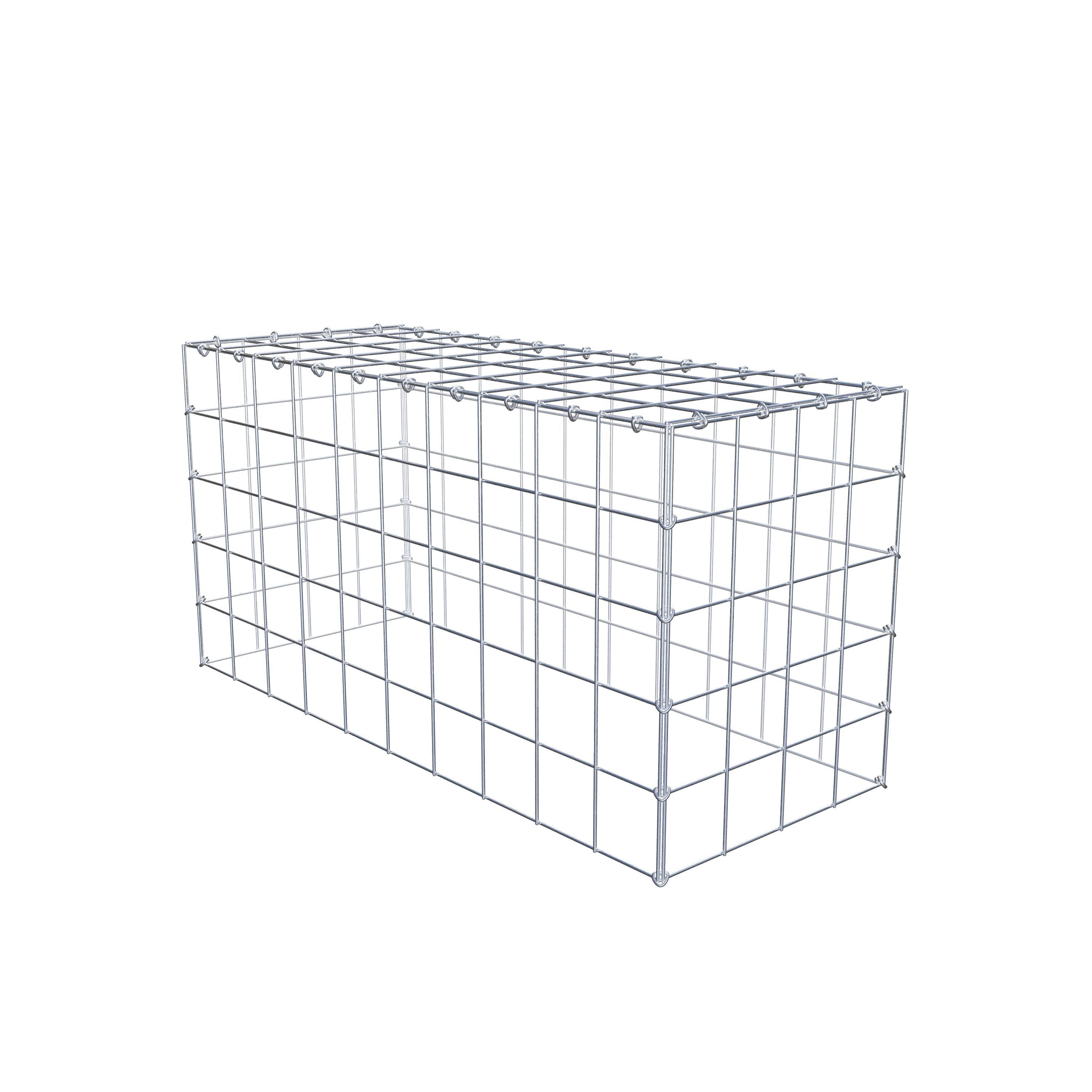 Typ 3 påbyggnadsgabion 100 cm x 50 cm x 40 cm (L x H x D), maskstorlek 10 cm x 10 cm, C-ring