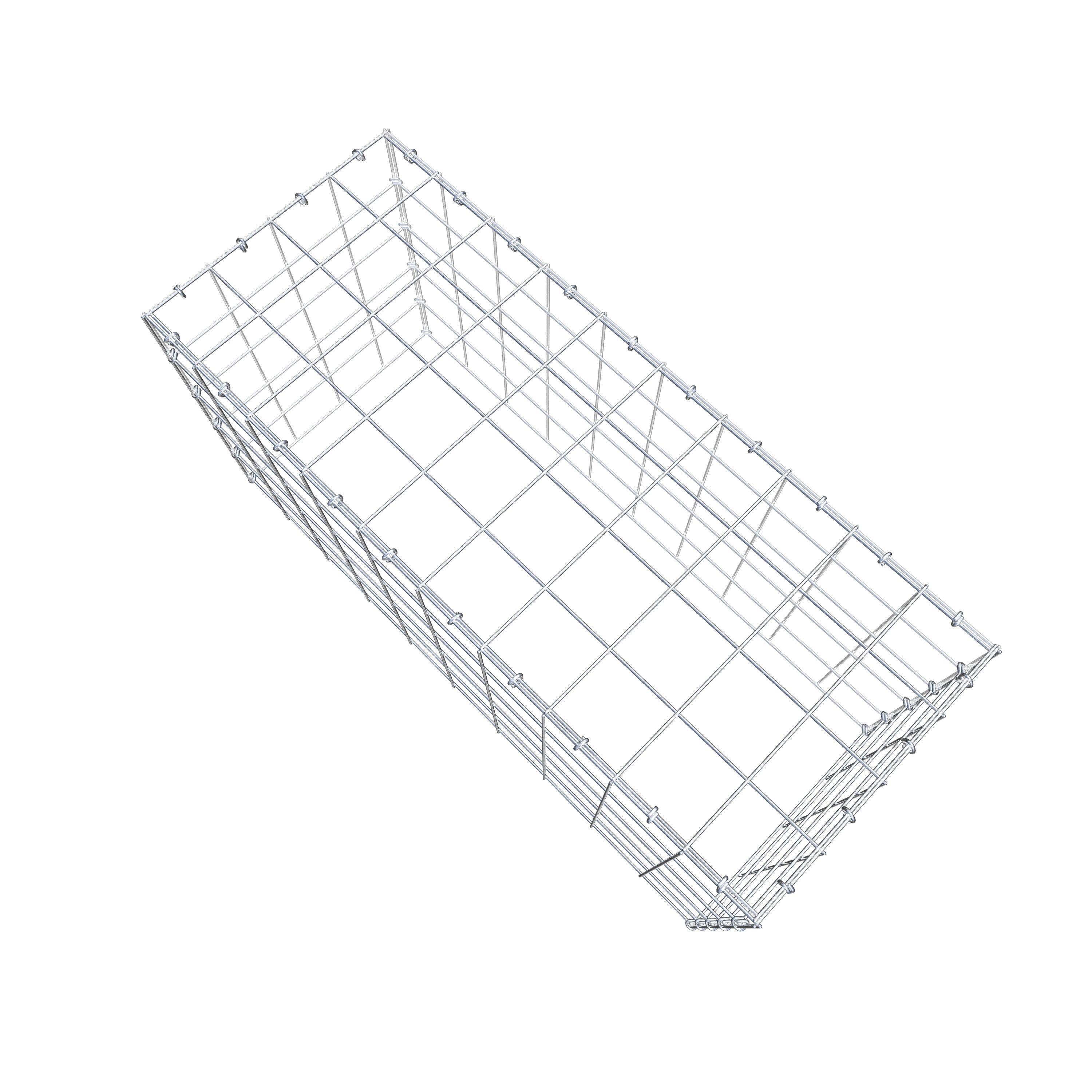 Typ 3 påbyggnadsgabion 100 cm x 50 cm x 40 cm (L x H x D), maskstorlek 10 cm x 10 cm, C-ring