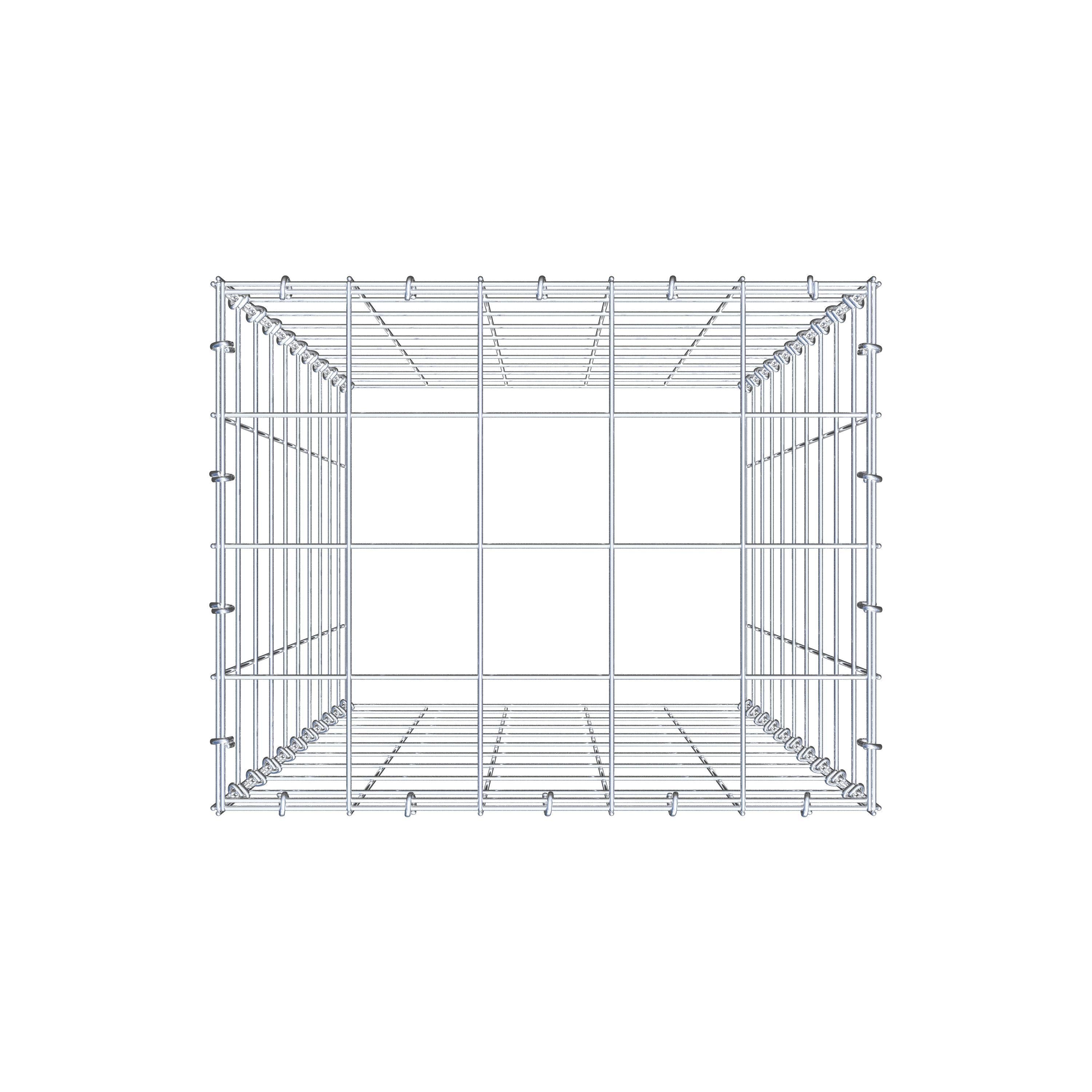 Typ 3 påbyggnadsgabion 100 cm x 50 cm x 40 cm (L x H x D), maskstorlek 10 cm x 10 cm, C-ring