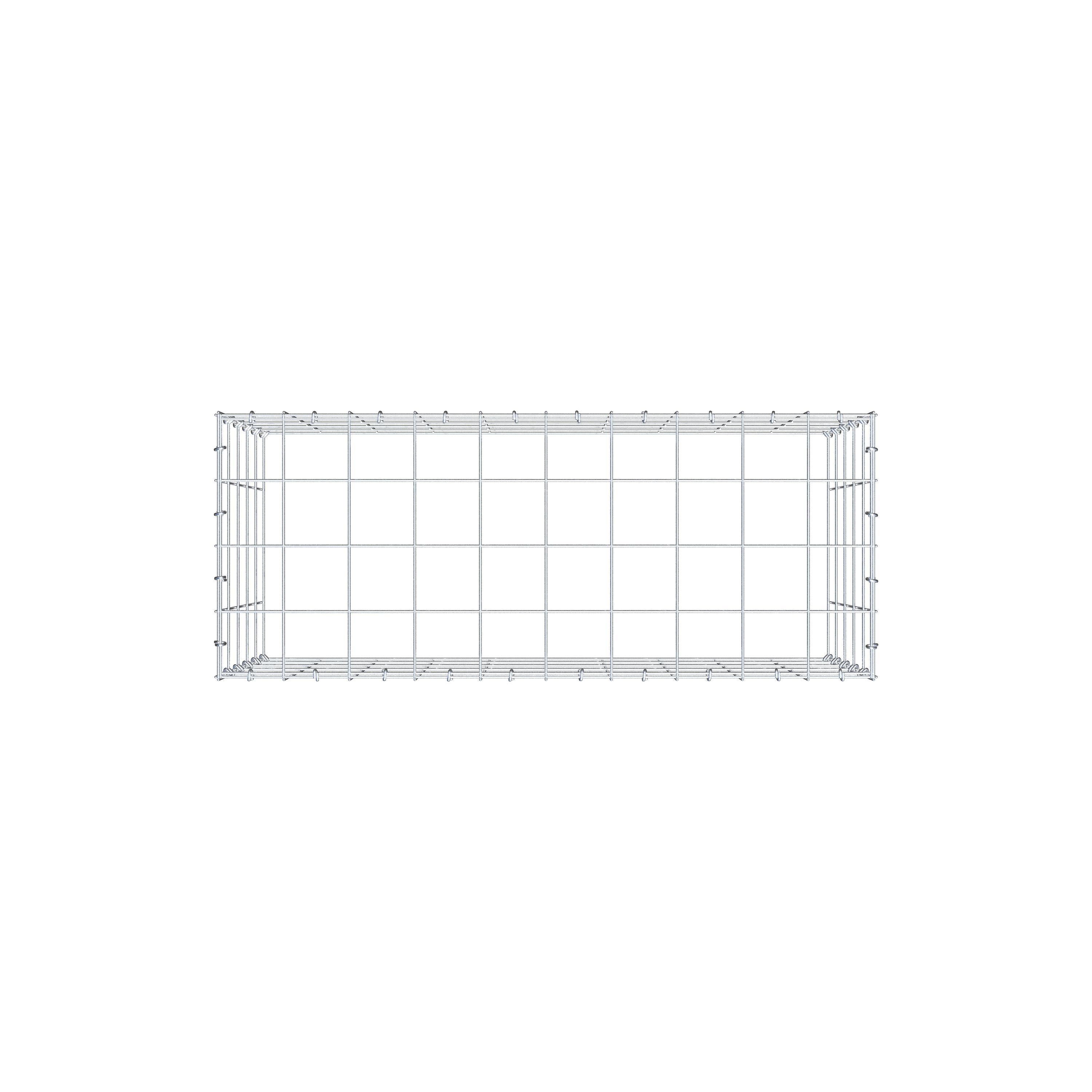 Typ 3 påbyggnadsgabion 100 cm x 50 cm x 40 cm (L x H x D), maskstorlek 10 cm x 10 cm, C-ring