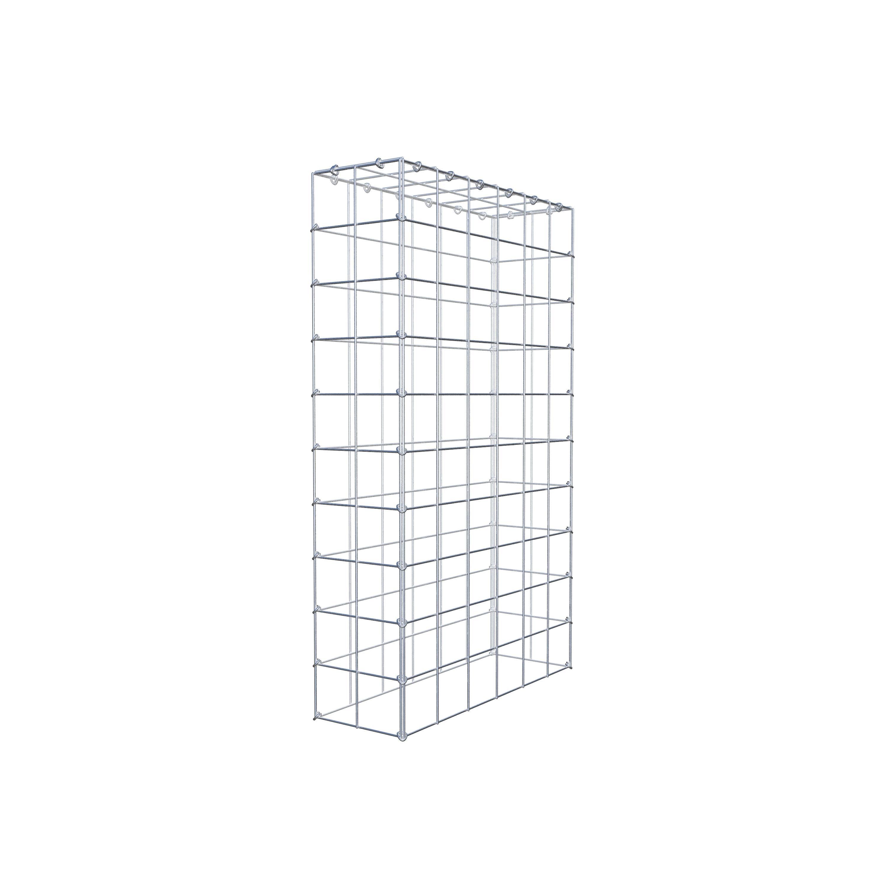 Typ 3 påbyggnadsgabion 100 cm x 60 cm x 20 cm (L x H x D), maskstorlek 10 cm x 10 cm, C-ring