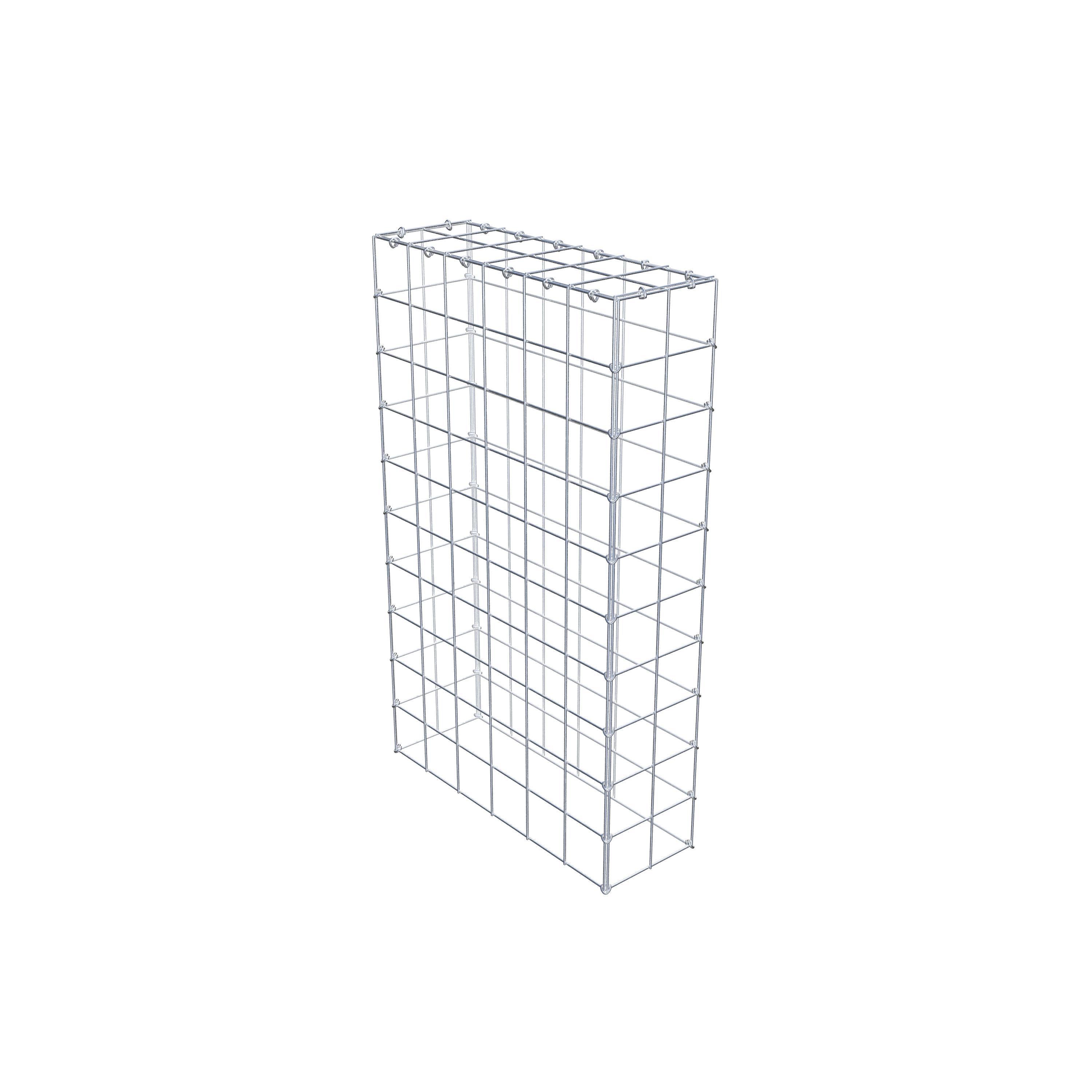 Typ 3 påbyggnadsgabion 100 cm x 60 cm x 20 cm (L x H x D), maskstorlek 10 cm x 10 cm, C-ring