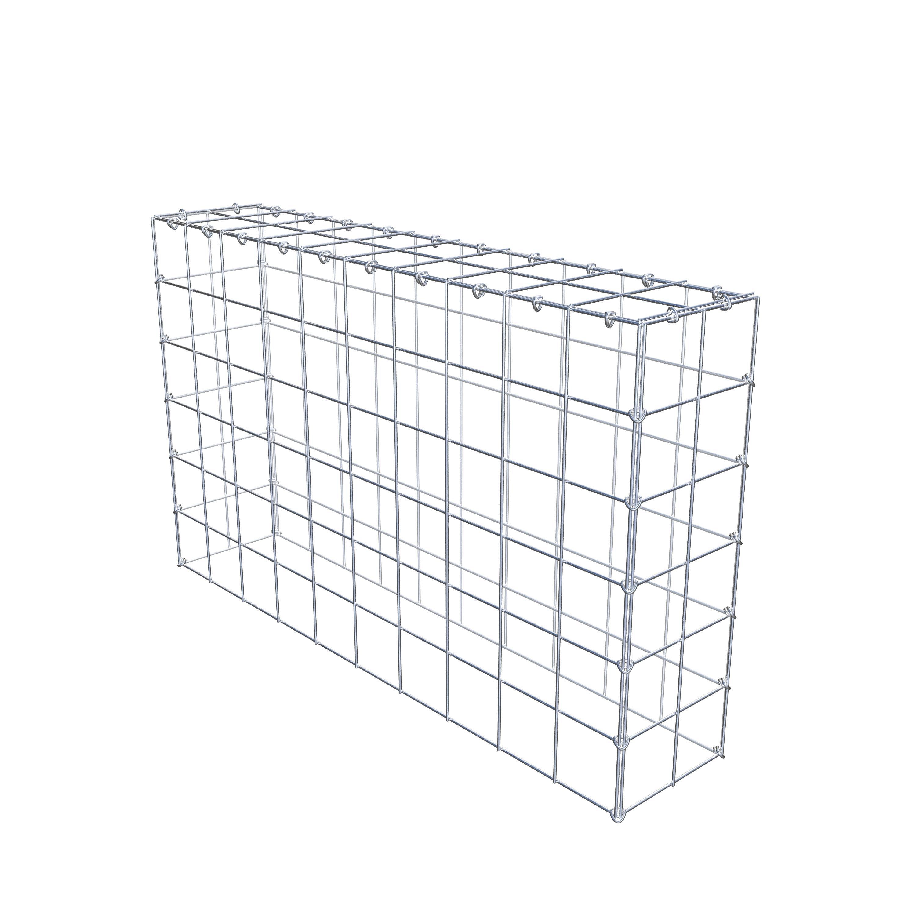 Typ 3 påbyggnadsgabion 100 cm x 60 cm x 20 cm (L x H x D), maskstorlek 10 cm x 10 cm, C-ring