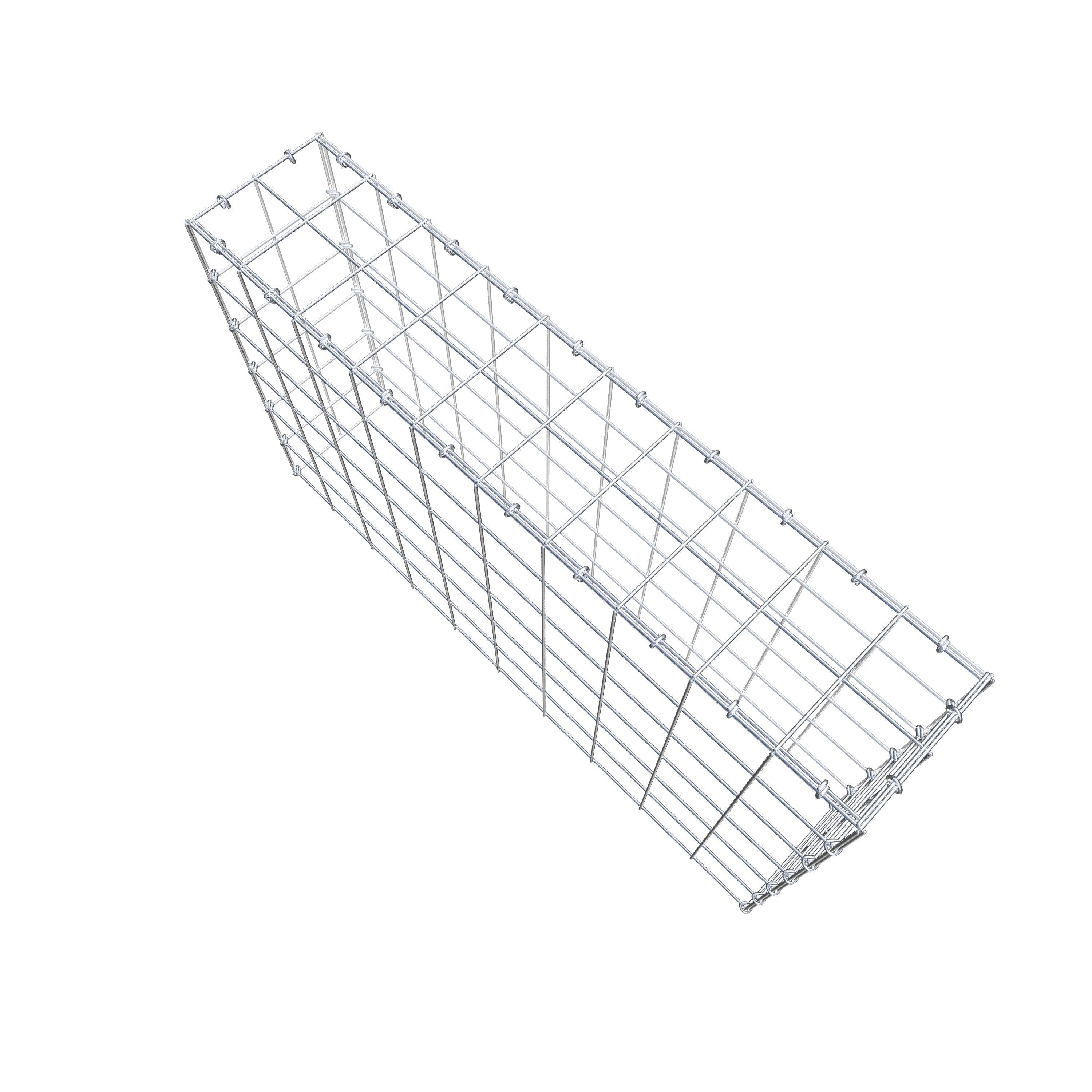 Typ 3 påbyggnadsgabion 100 cm x 60 cm x 20 cm (L x H x D), maskstorlek 10 cm x 10 cm, C-ring