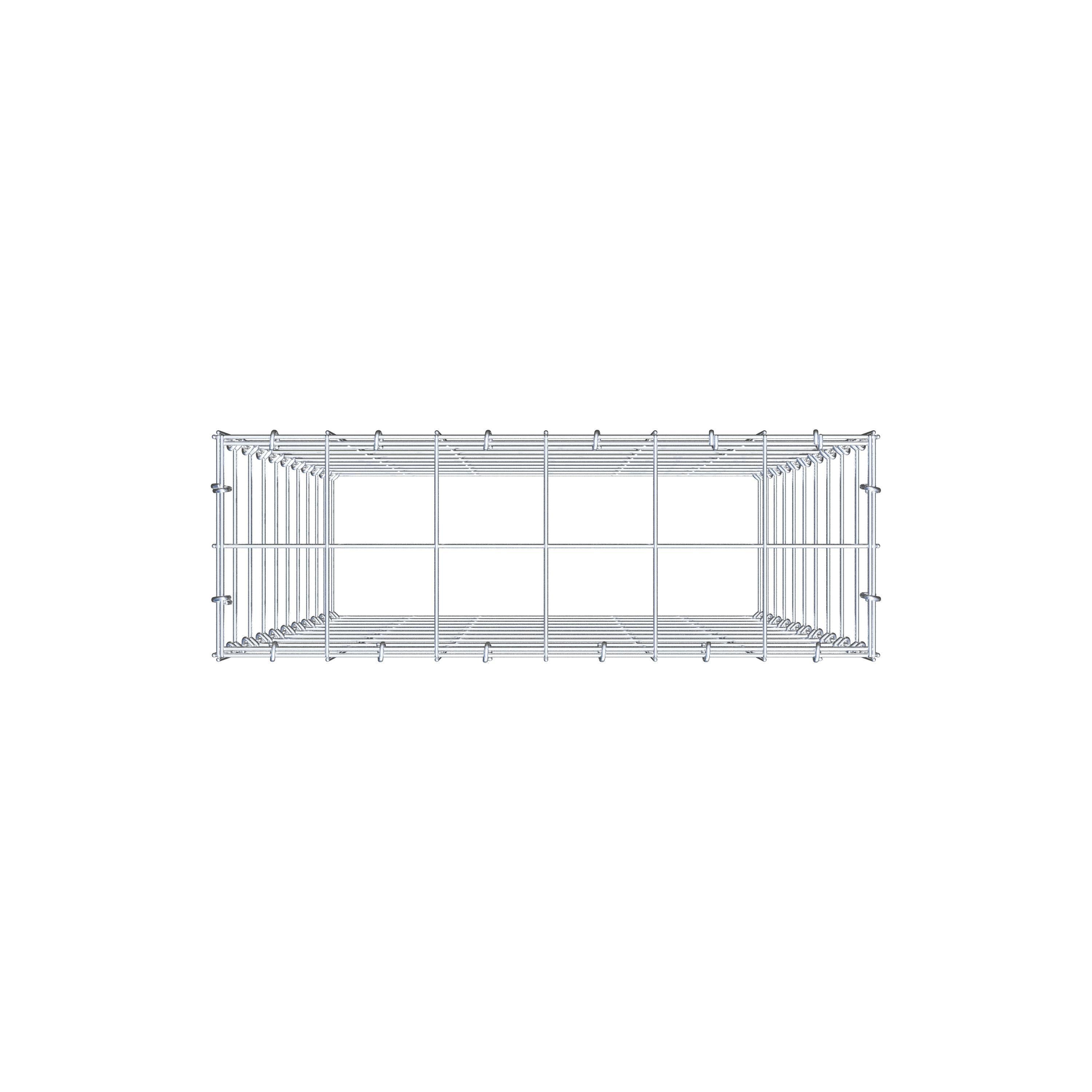 Type 3 oplegkorf 100 cm x 60 cm x 20 cm (L x H x D), maaswijdte 10 cm x 10 cm, C-ring