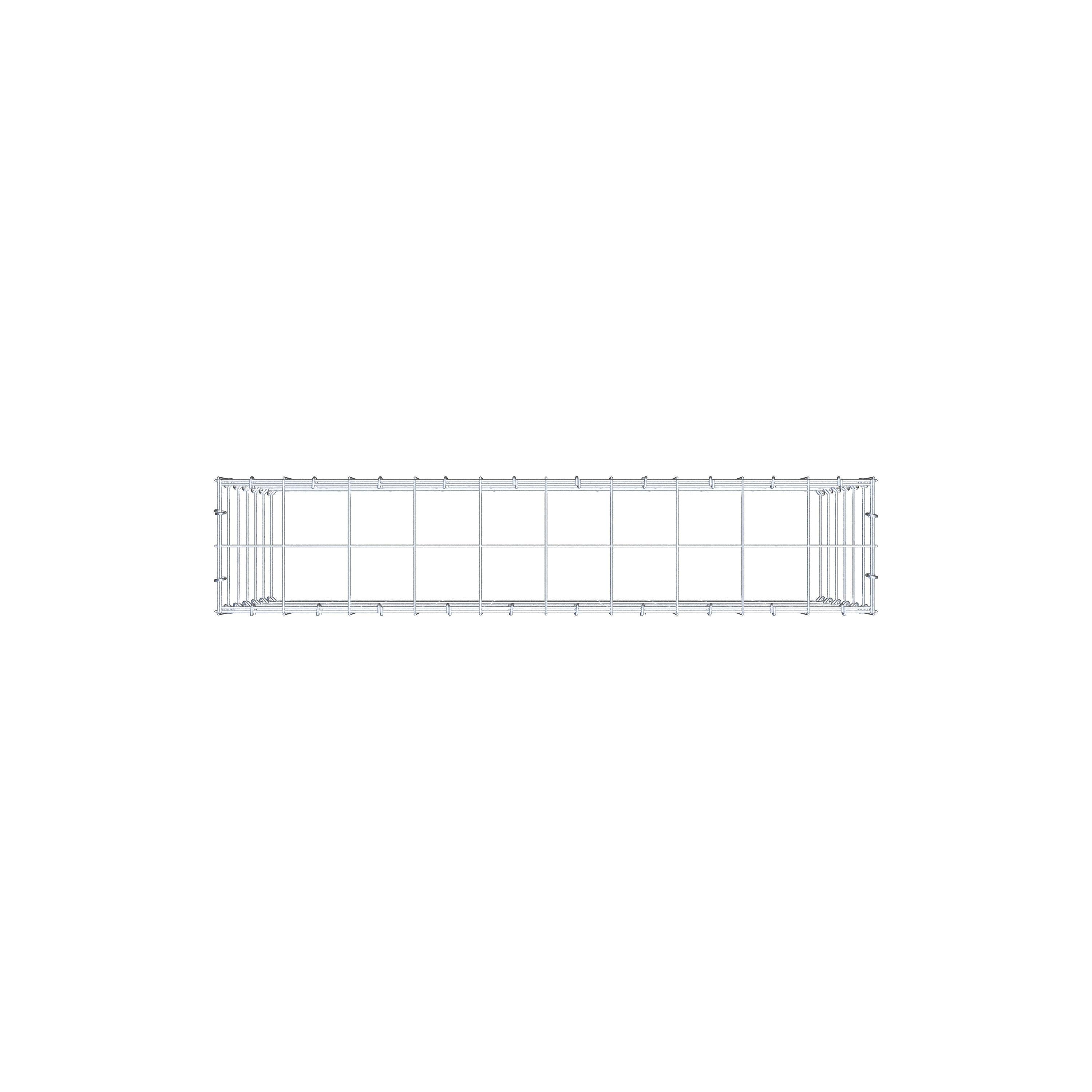 Gabião Tipo 3 100 cm x 60 cm x 20 cm (C x A x P), malhagem 10 cm x 10 cm, anel C