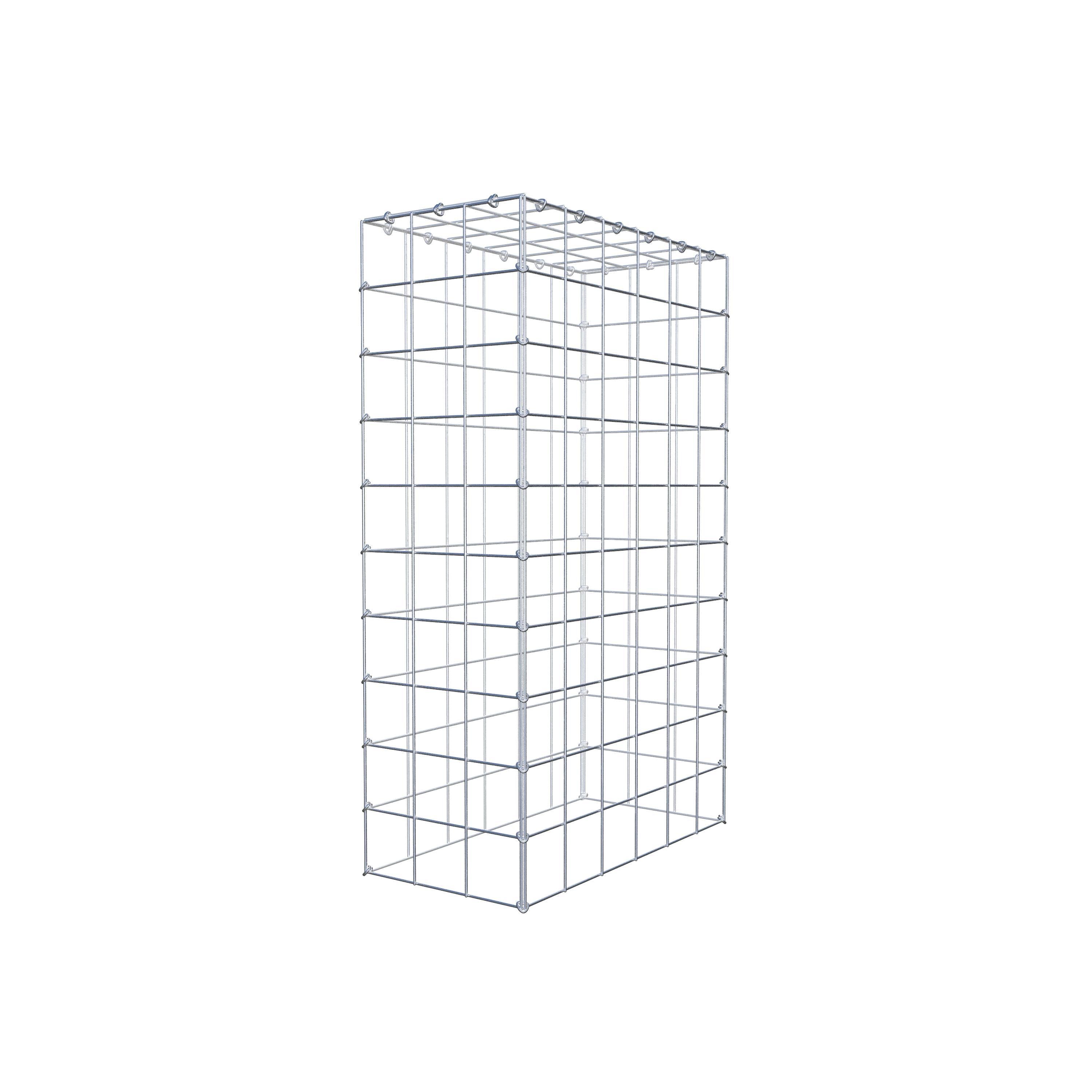 Typ 3 påbyggnadsgabion 100 cm x 60 cm x 30 cm (L x H x D), maskstorlek 10 cm x 10 cm, C-ring