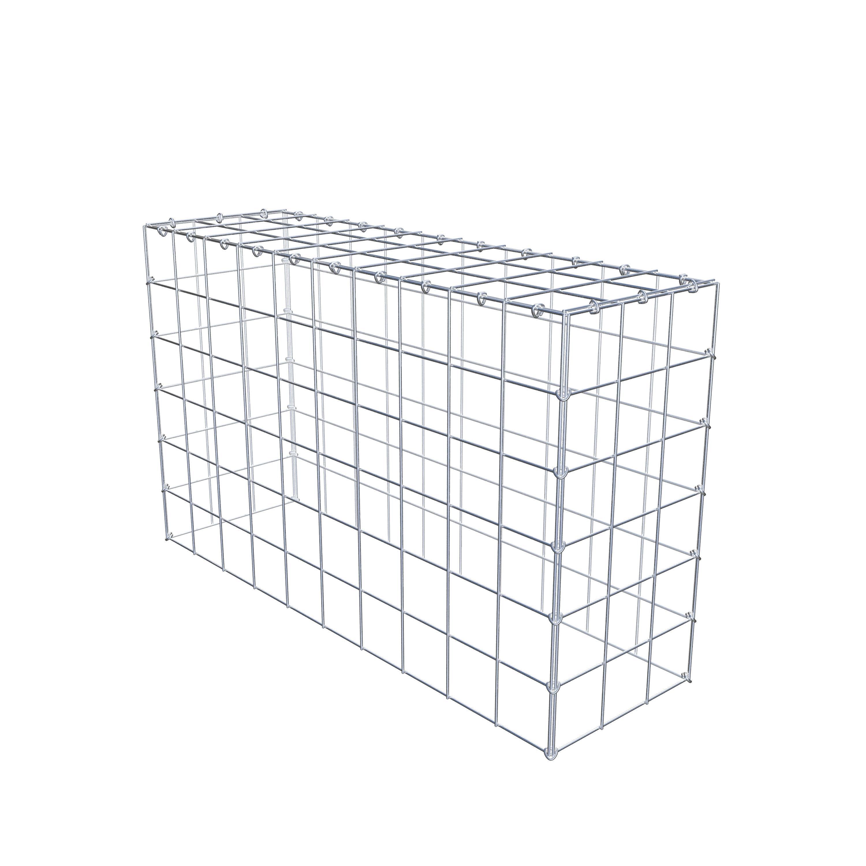 Typ 3 påbyggnadsgabion 100 cm x 60 cm x 30 cm (L x H x D), maskstorlek 10 cm x 10 cm, C-ring