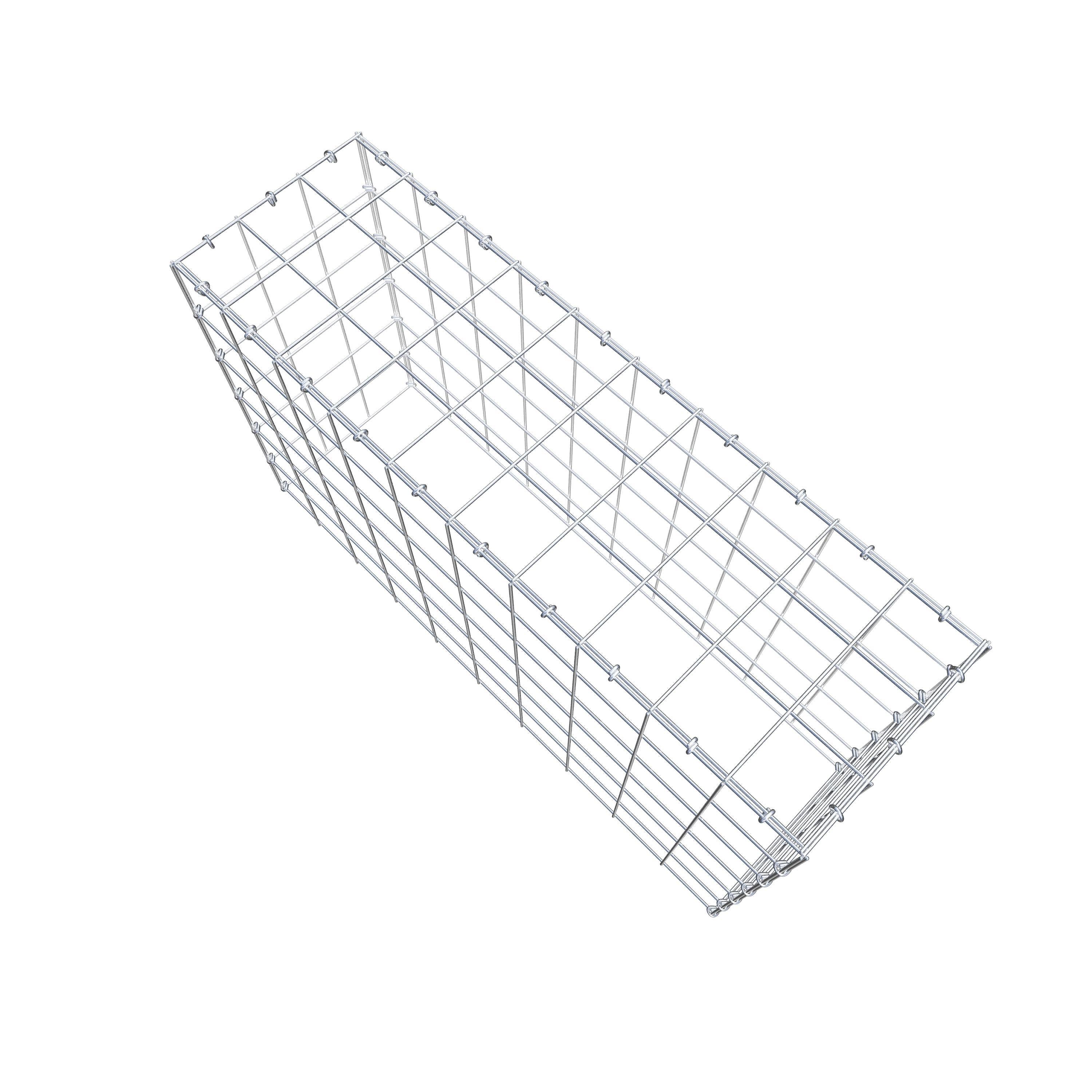 Typ 3 påbyggnadsgabion 100 cm x 60 cm x 30 cm (L x H x D), maskstorlek 10 cm x 10 cm, C-ring