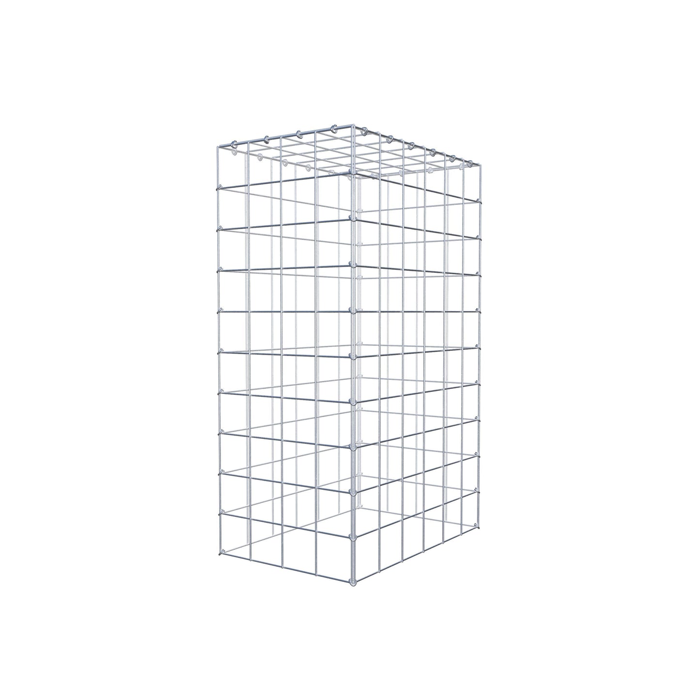Typ 3 påbyggnadsgabion 100 cm x 60 cm x 40 cm (L x H x D), maskstorlek 10 cm x 10 cm, C-ring
