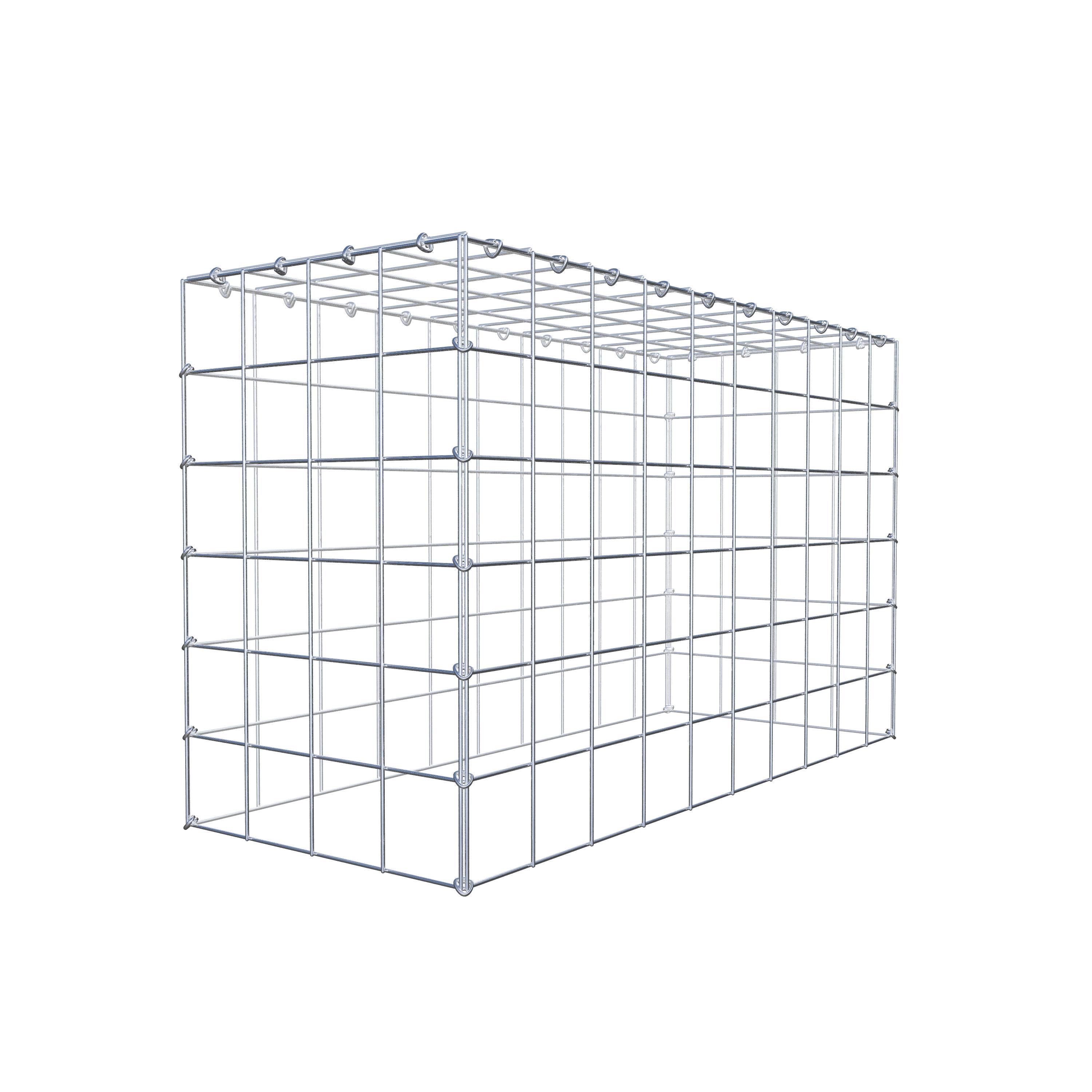 Typ 3 påbyggnadsgabion 100 cm x 60 cm x 40 cm (L x H x D), maskstorlek 10 cm x 10 cm, C-ring