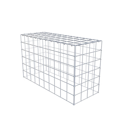Typ 3 påbyggnadsgabion 100 cm x 60 cm x 40 cm (L x H x D), maskstorlek 10 cm x 10 cm, C-ring