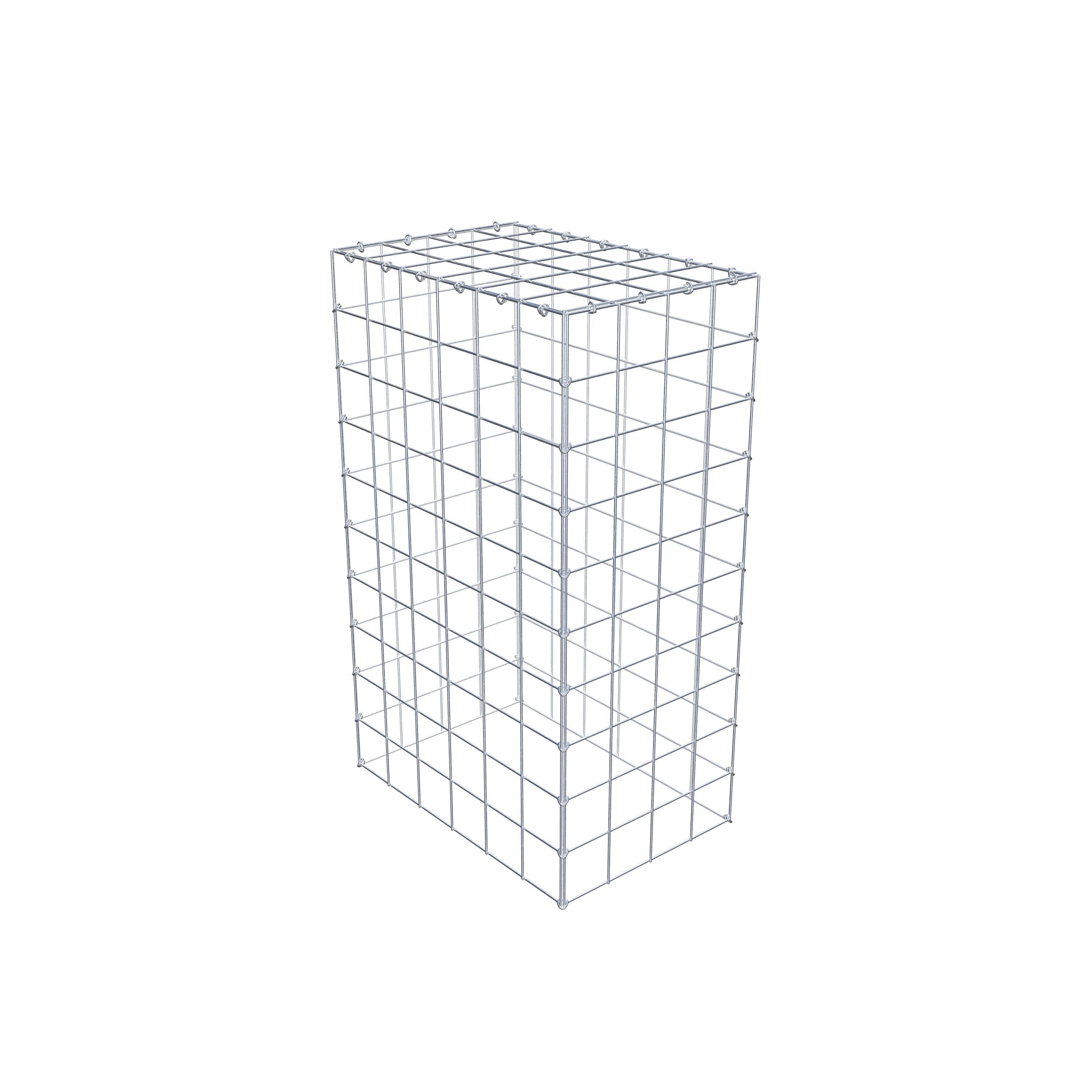 Typ 3 påbyggnadsgabion 100 cm x 60 cm x 40 cm (L x H x D), maskstorlek 10 cm x 10 cm, C-ring