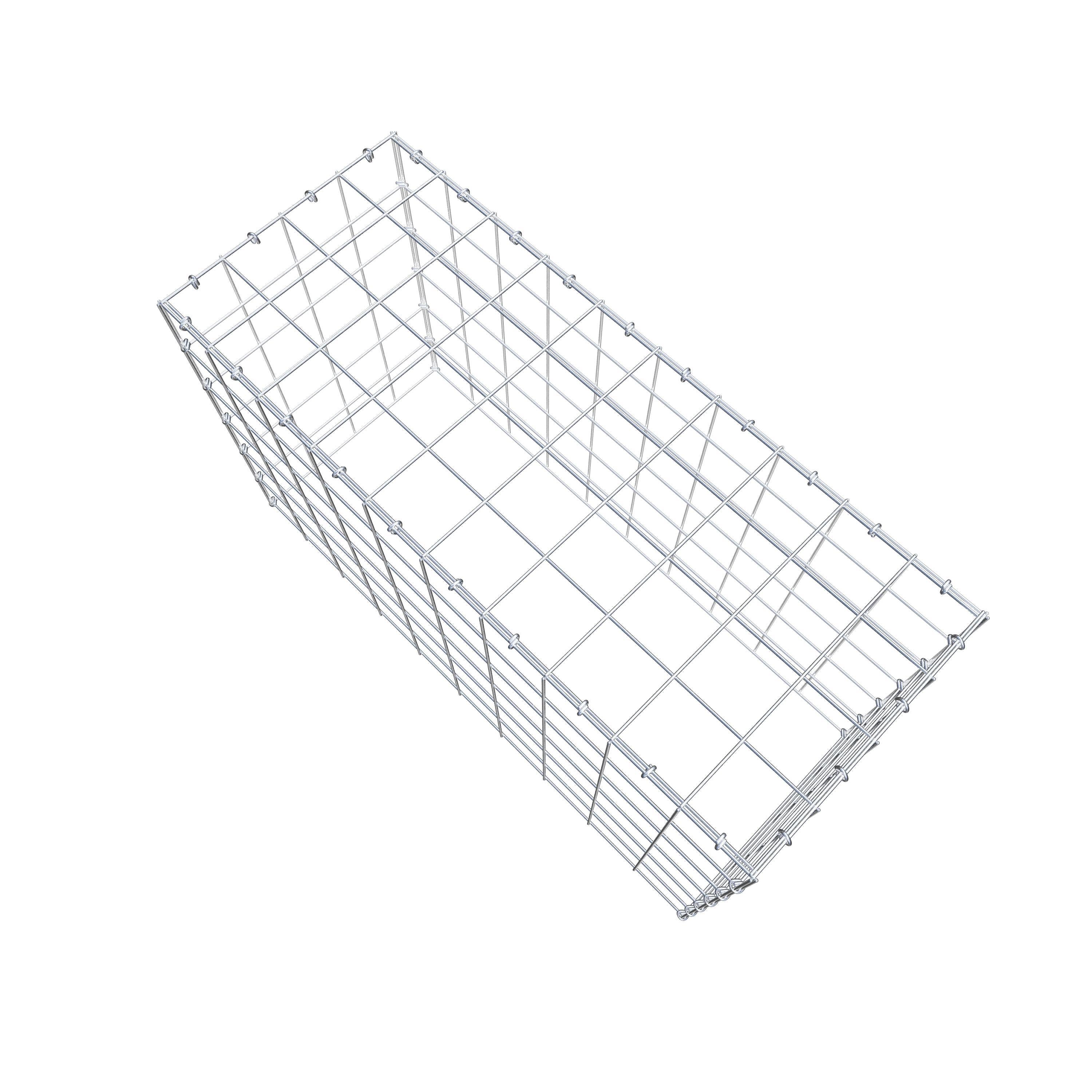 Typ 3 påbyggnadsgabion 100 cm x 60 cm x 40 cm (L x H x D), maskstorlek 10 cm x 10 cm, C-ring