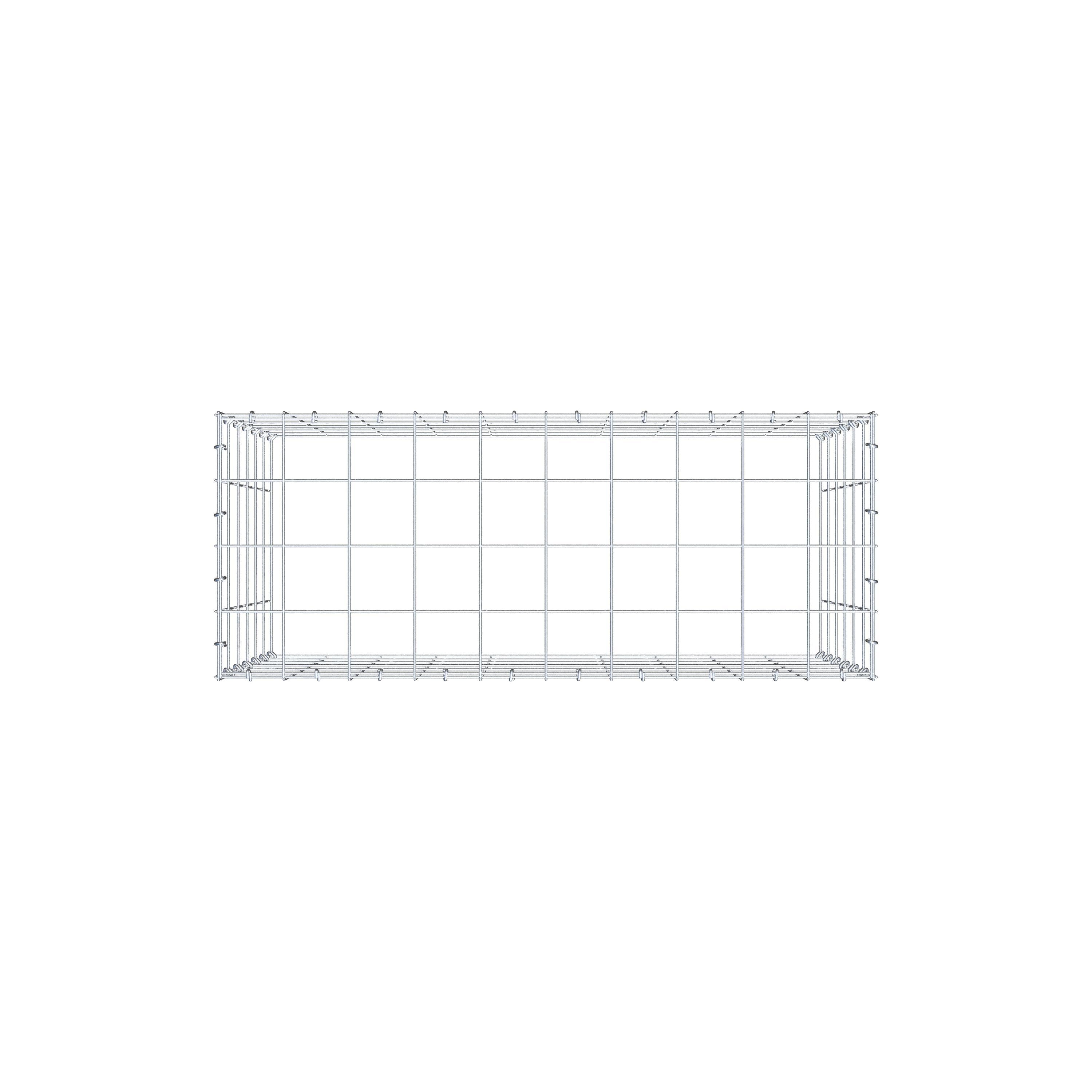 Typ 3 påbyggnadsgabion 100 cm x 60 cm x 40 cm (L x H x D), maskstorlek 10 cm x 10 cm, C-ring