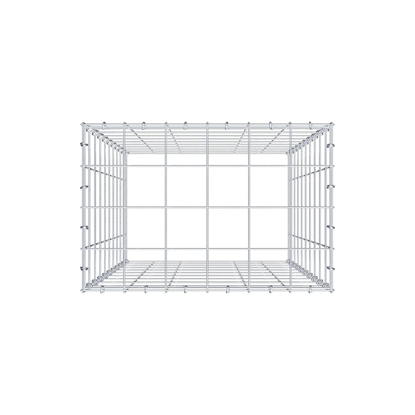 Typ 3 påbyggnadsgabion 100 cm x 60 cm x 40 cm (L x H x D), maskstorlek 10 cm x 10 cm, C-ring