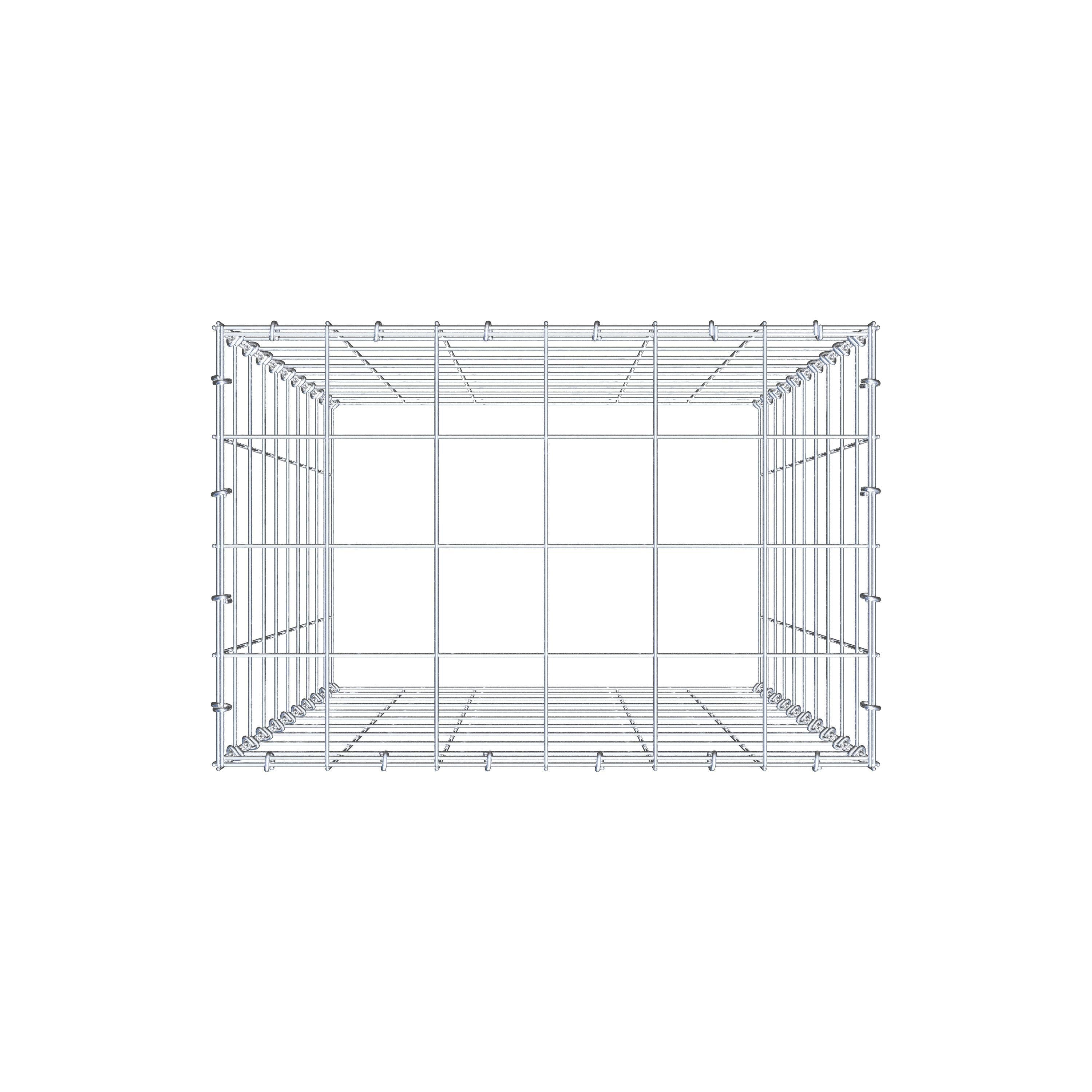 Type 3 oplegkorf 100 cm x 60 cm x 40 cm (L x H x D), maaswijdte 10 cm x 10 cm, C-ring