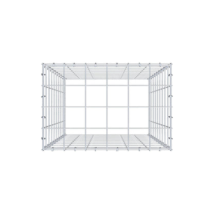 Typ 3 påbyggnadsgabion 100 cm x 60 cm x 40 cm (L x H x D), maskstorlek 10 cm x 10 cm, C-ring