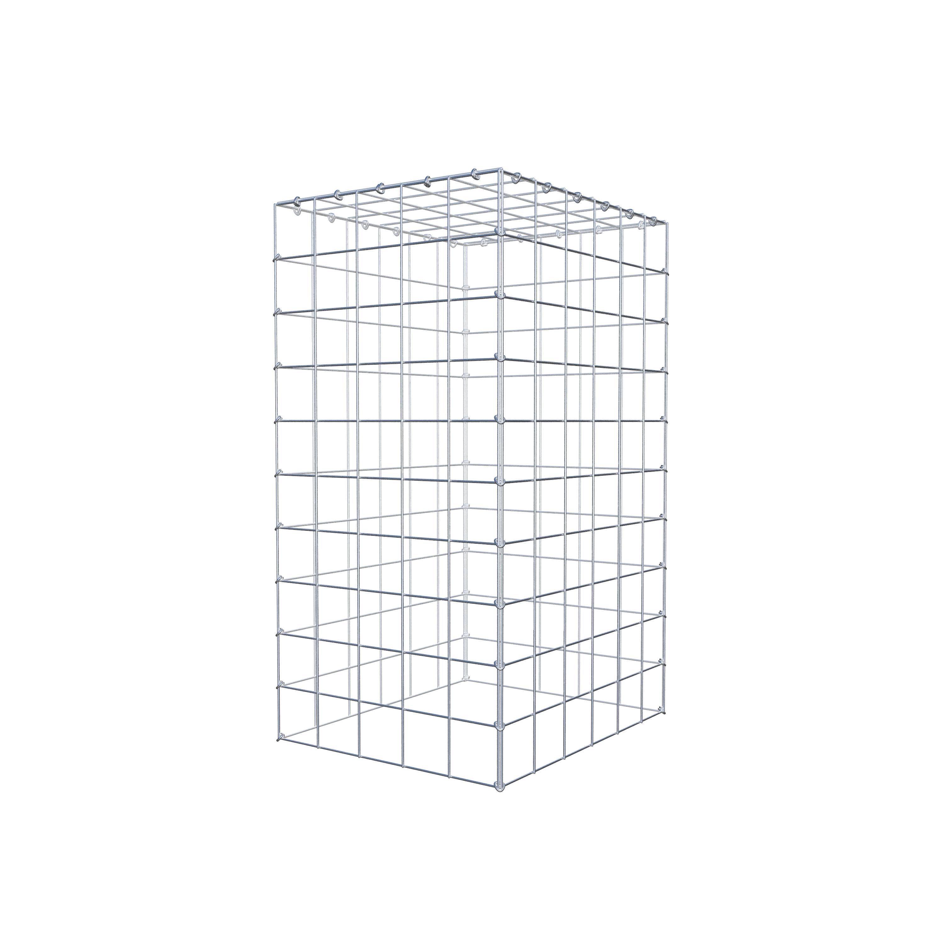 Typ 3 påbyggnadsgabion 100 cm x 60 cm x 50 cm (L x H x D), maskstorlek 10 cm x 10 cm, C-ring