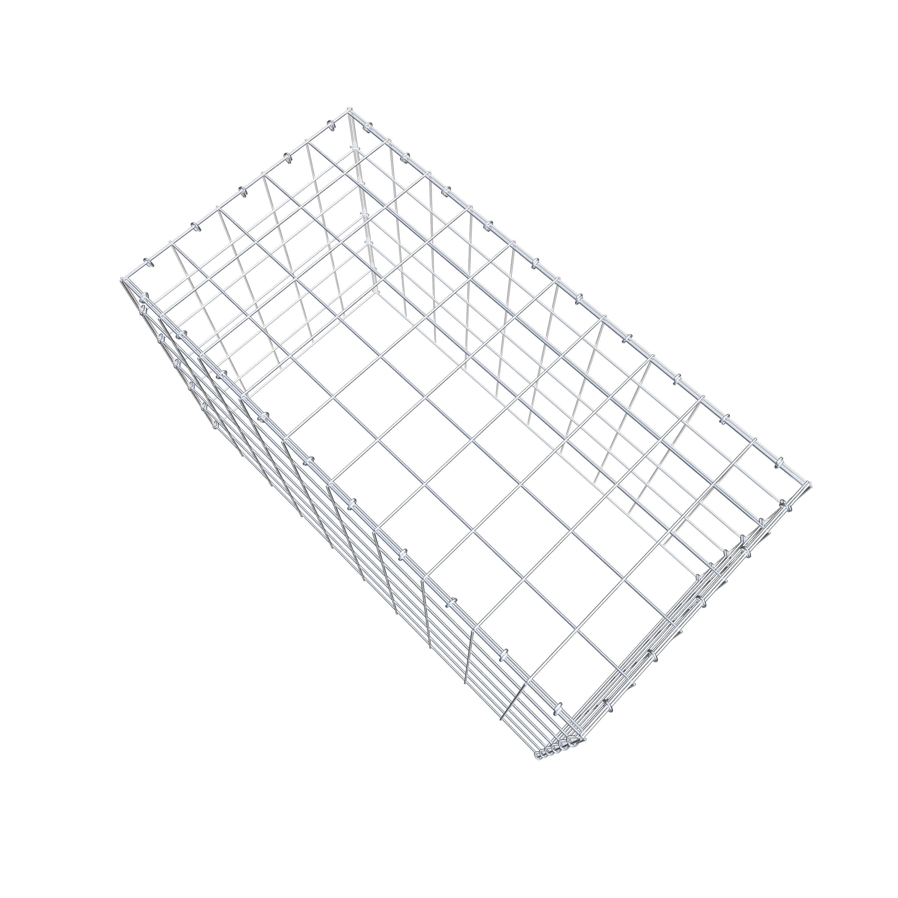 Typ 3 påbyggnadsgabion 100 cm x 60 cm x 50 cm (L x H x D), maskstorlek 10 cm x 10 cm, C-ring