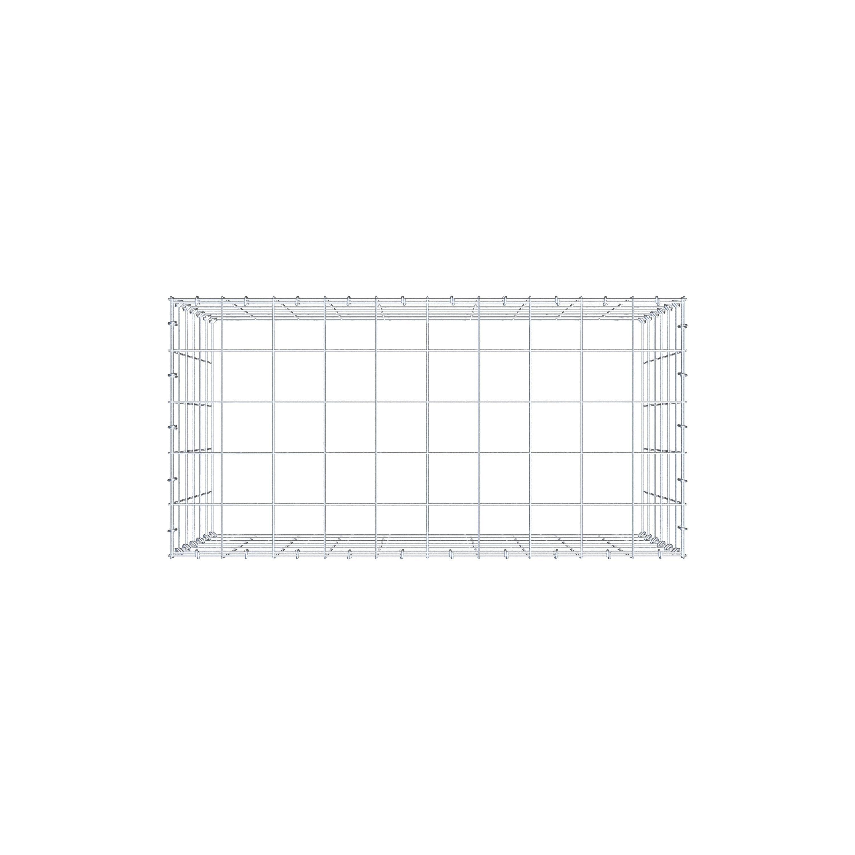 Typ 3 påbyggnadsgabion 100 cm x 60 cm x 50 cm (L x H x D), maskstorlek 10 cm x 10 cm, C-ring