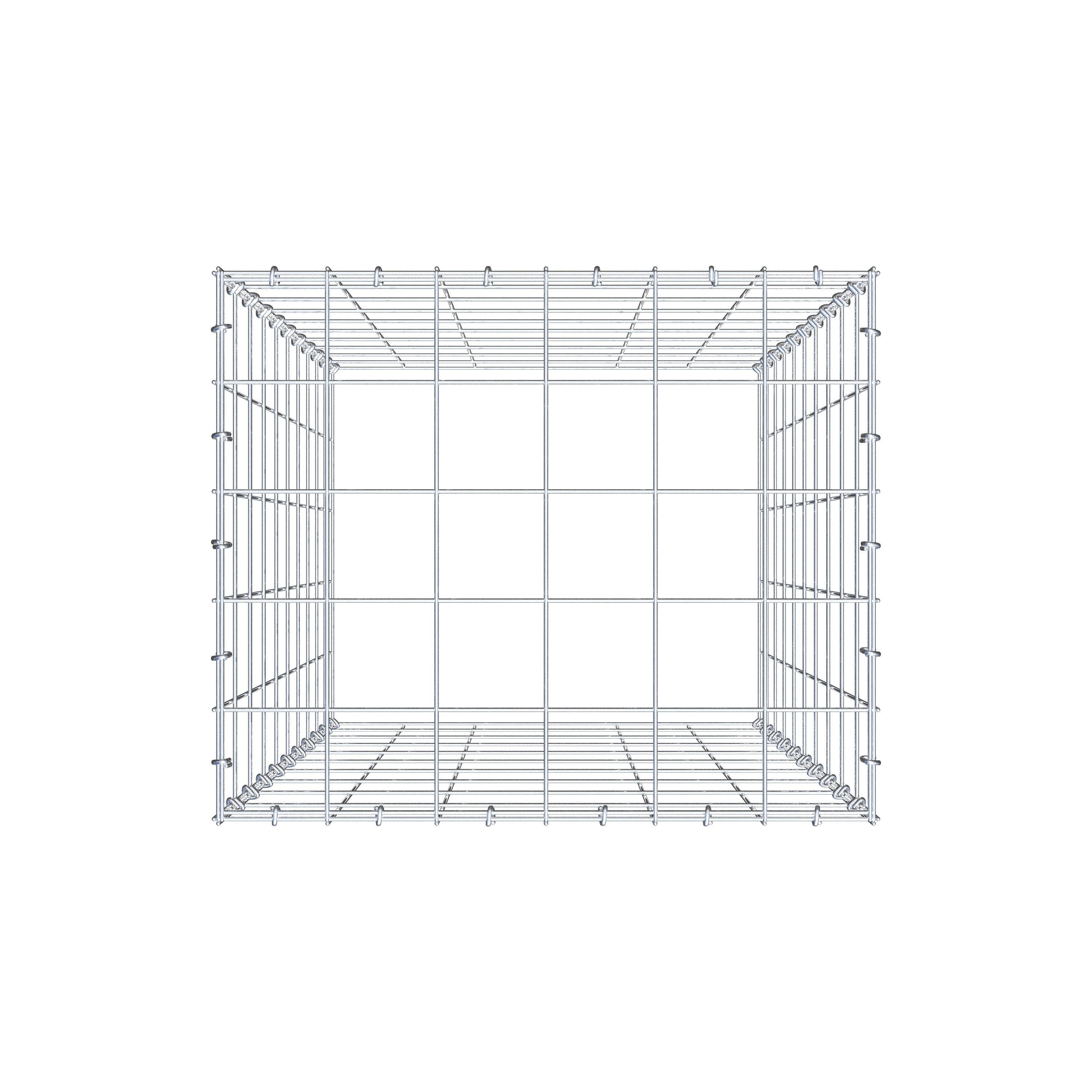 Monteret gabion type 3 100 cm x 60 cm x 50 cm (L x H x D), maskestørrelse 10 cm x 10 cm, C-ring