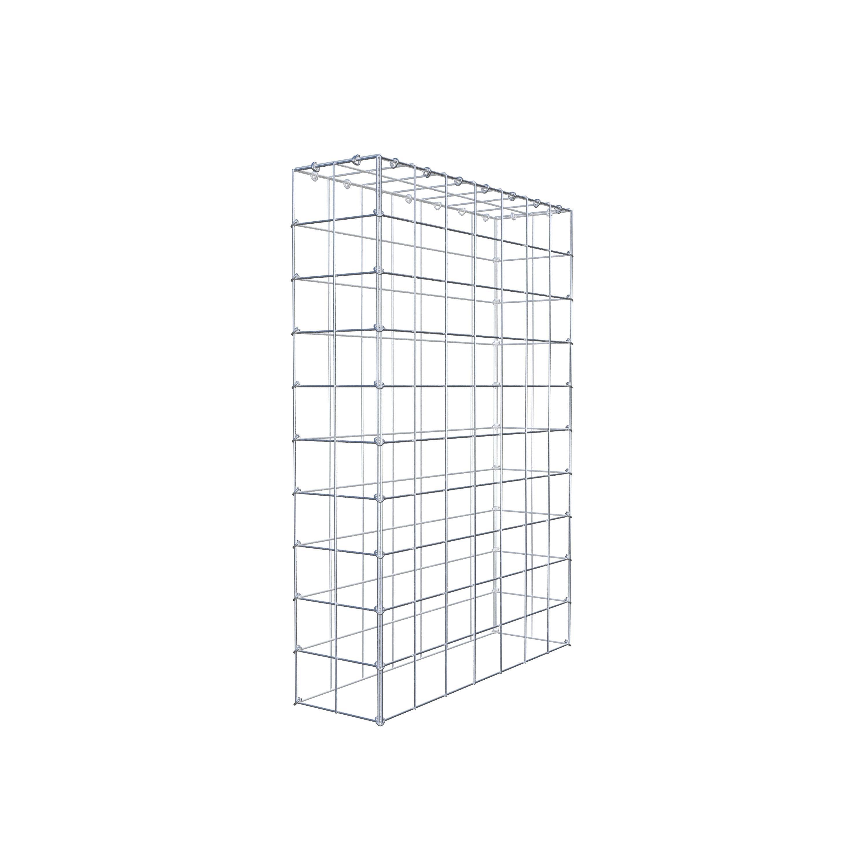 Typ 3 påbyggnadsgabion 100 cm x 70 cm x 20 cm (L x H x D), maskstorlek 10 cm x 10 cm, C-ring