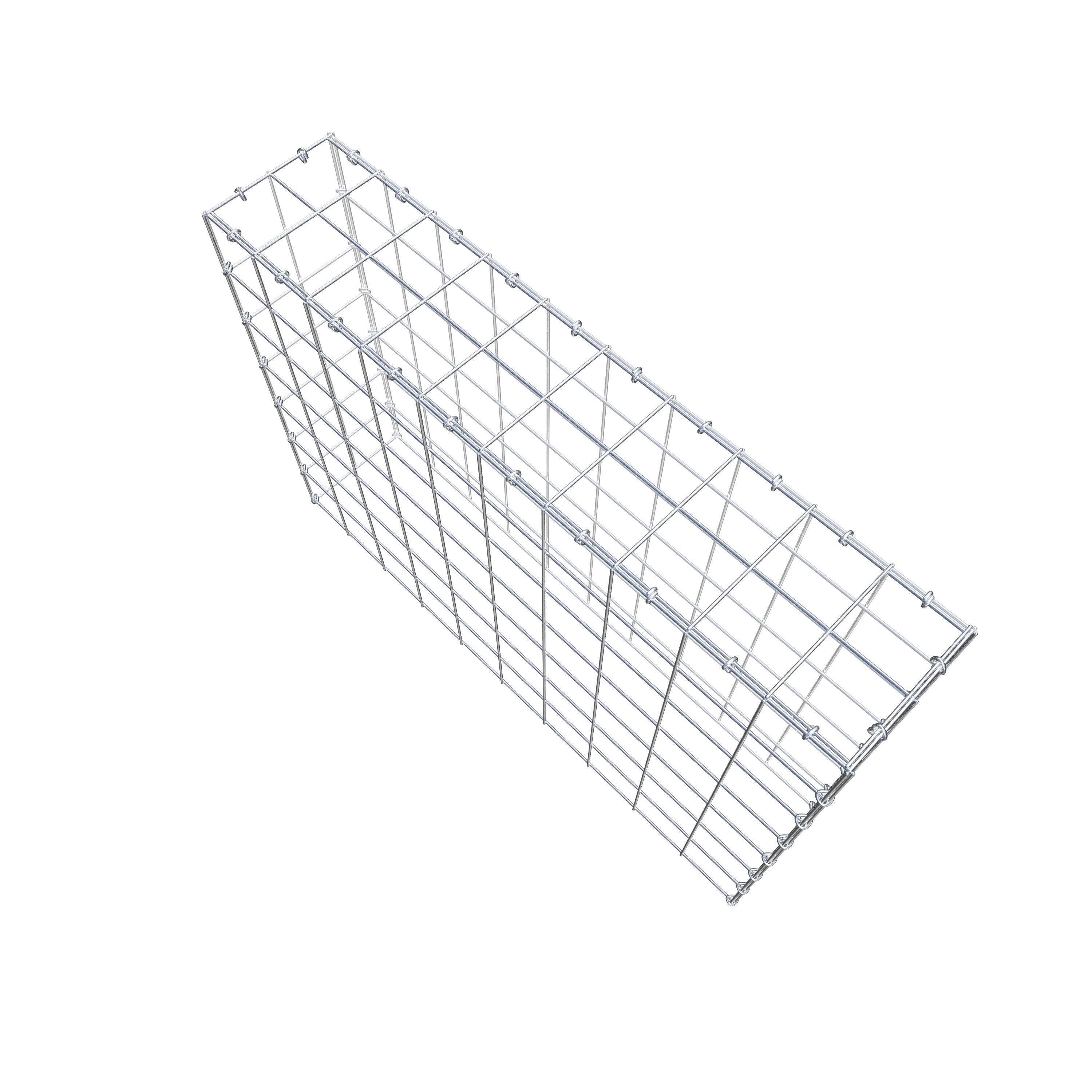 Typ 3 påbyggnadsgabion 100 cm x 70 cm x 20 cm (L x H x D), maskstorlek 10 cm x 10 cm, C-ring