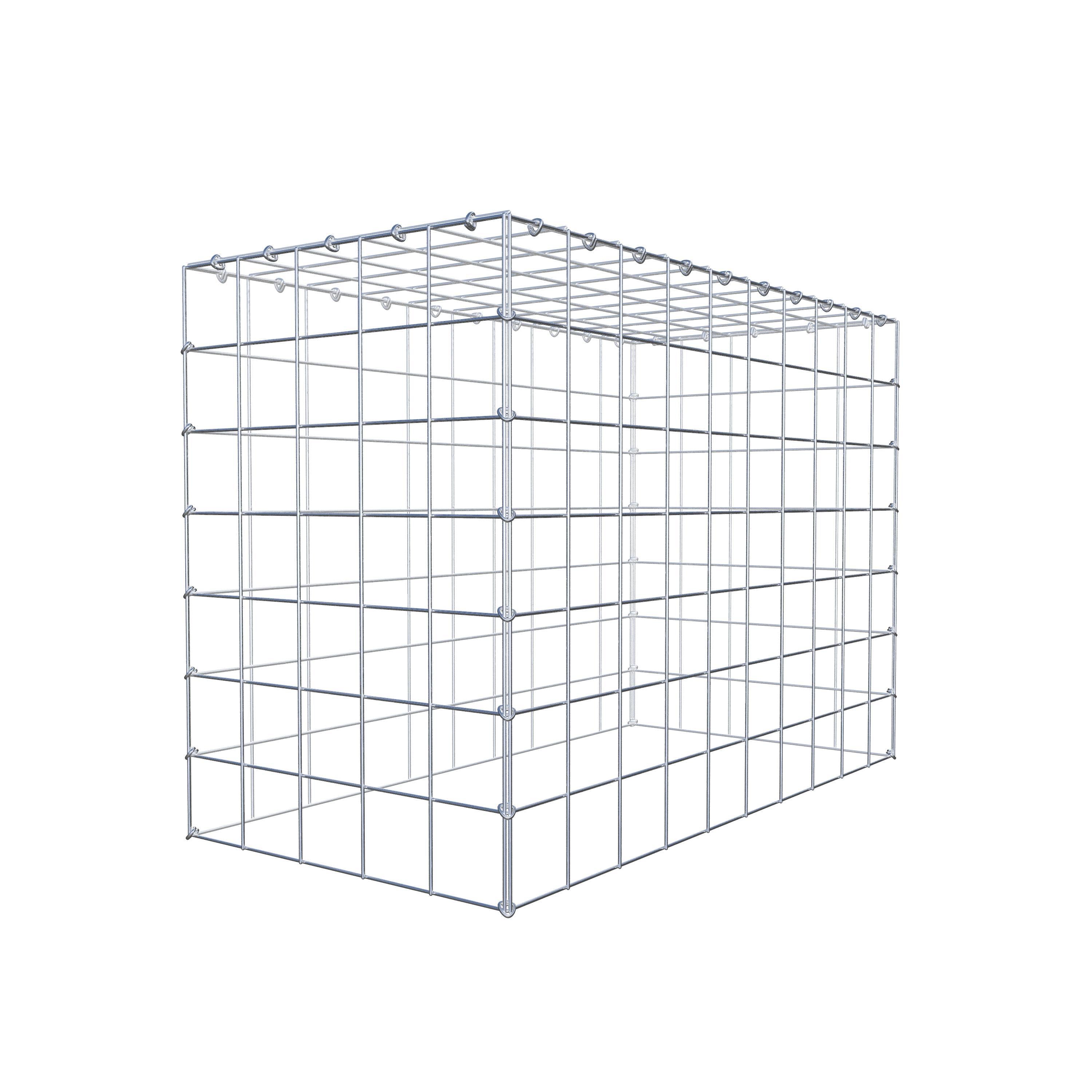 Typ 3 påbyggnadsgabion 100 cm x 70 cm x 50 cm (L x H x D), maskstorlek 10 cm x 10 cm, C-ring