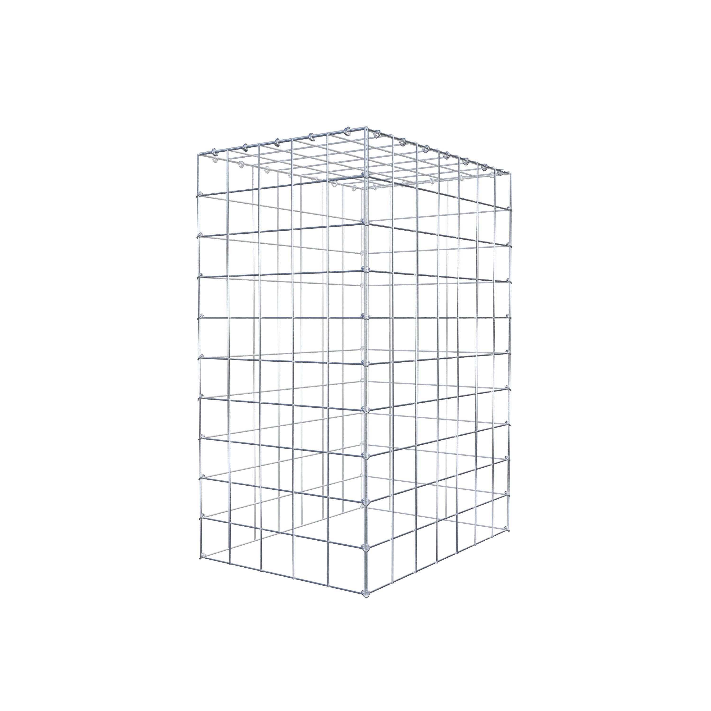 Typ 3 påbyggnadsgabion 100 cm x 70 cm x 50 cm (L x H x D), maskstorlek 10 cm x 10 cm, C-ring