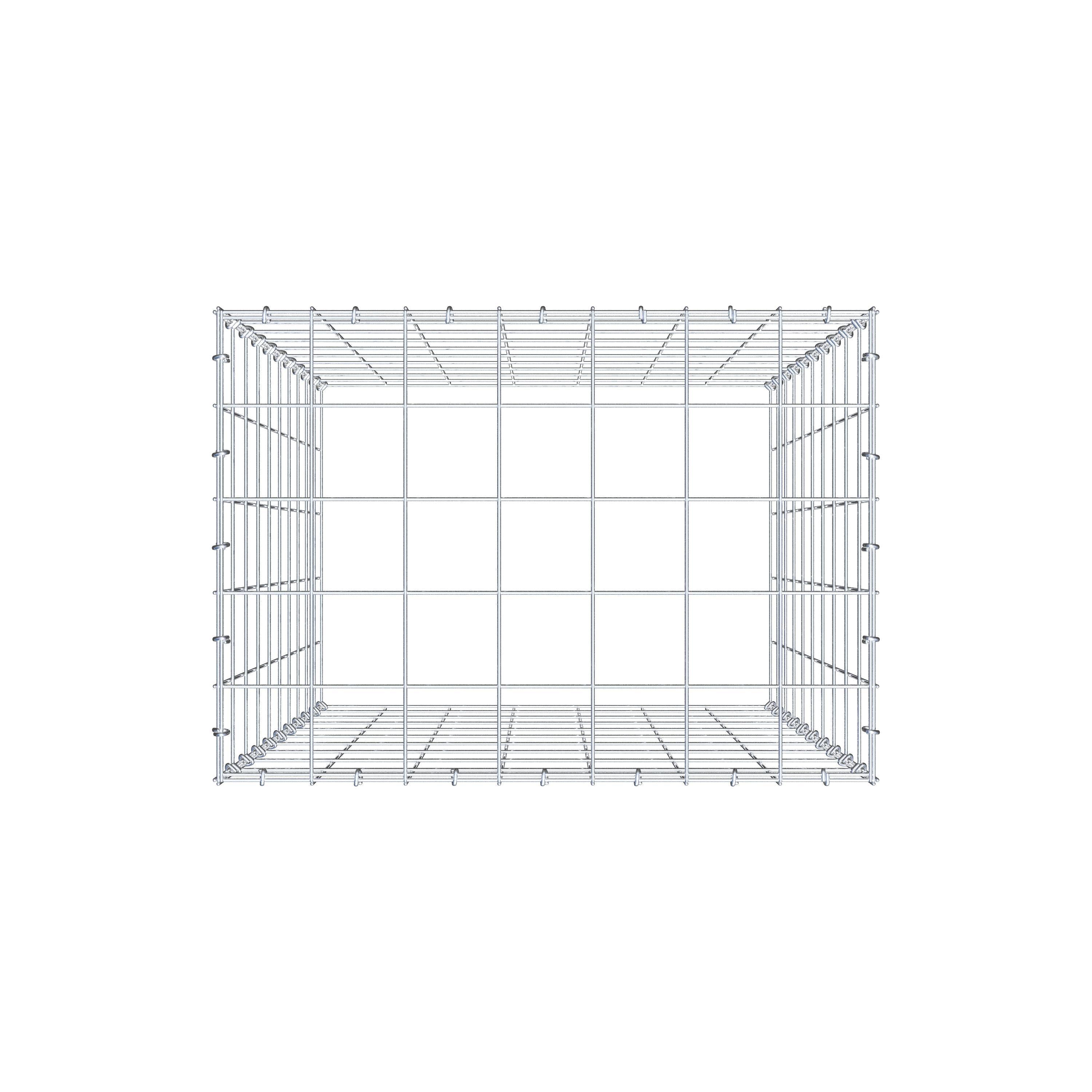 Type 3 oplegkorf 100 cm x 70 cm x 50 cm (L x H x D), maaswijdte 10 cm x 10 cm, C-ring