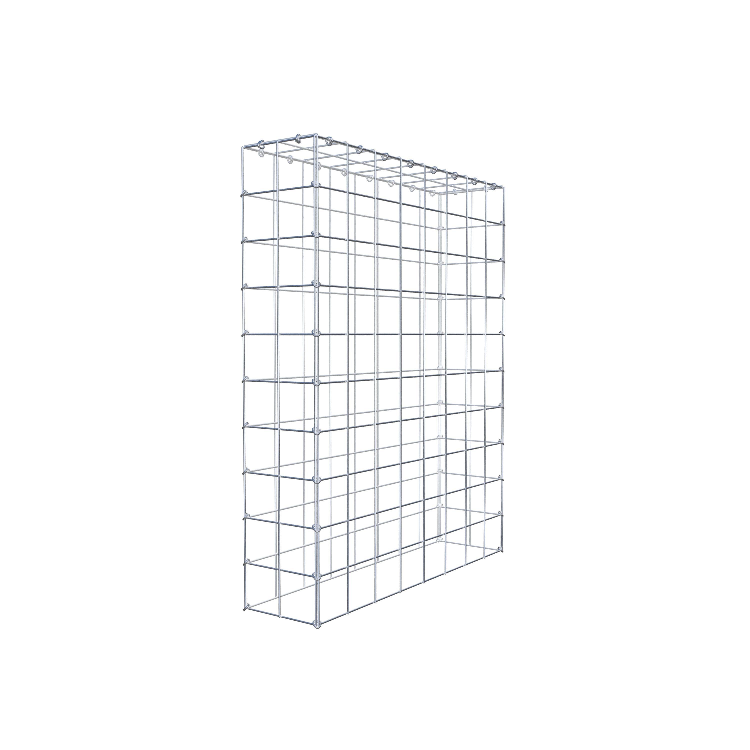 Typ 3 påbyggnadsgabion 100 cm x 80 cm x 20 cm (L x H x D), maskstorlek 10 cm x 10 cm, C-ring