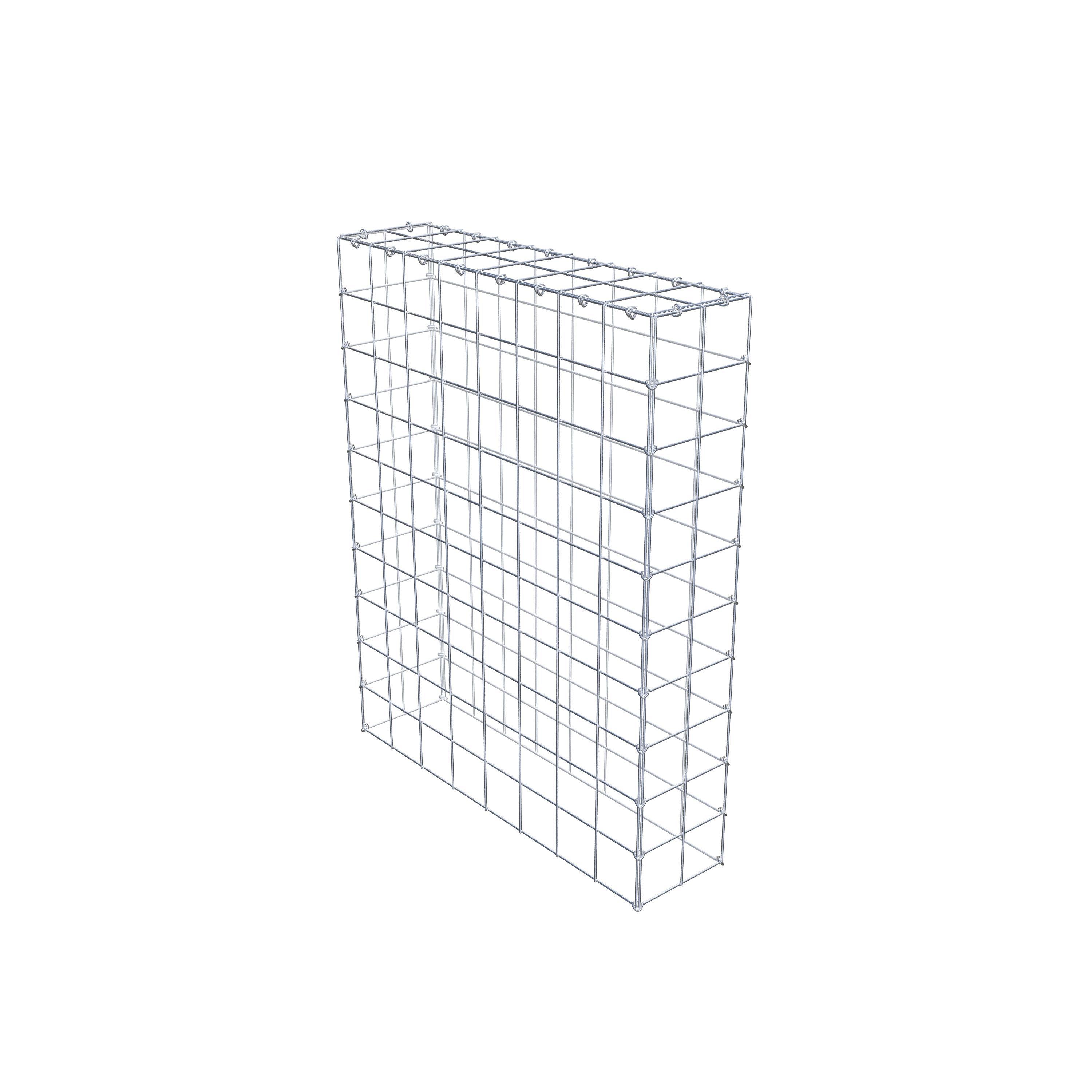 Typ 3 påbyggnadsgabion 100 cm x 80 cm x 20 cm (L x H x D), maskstorlek 10 cm x 10 cm, C-ring