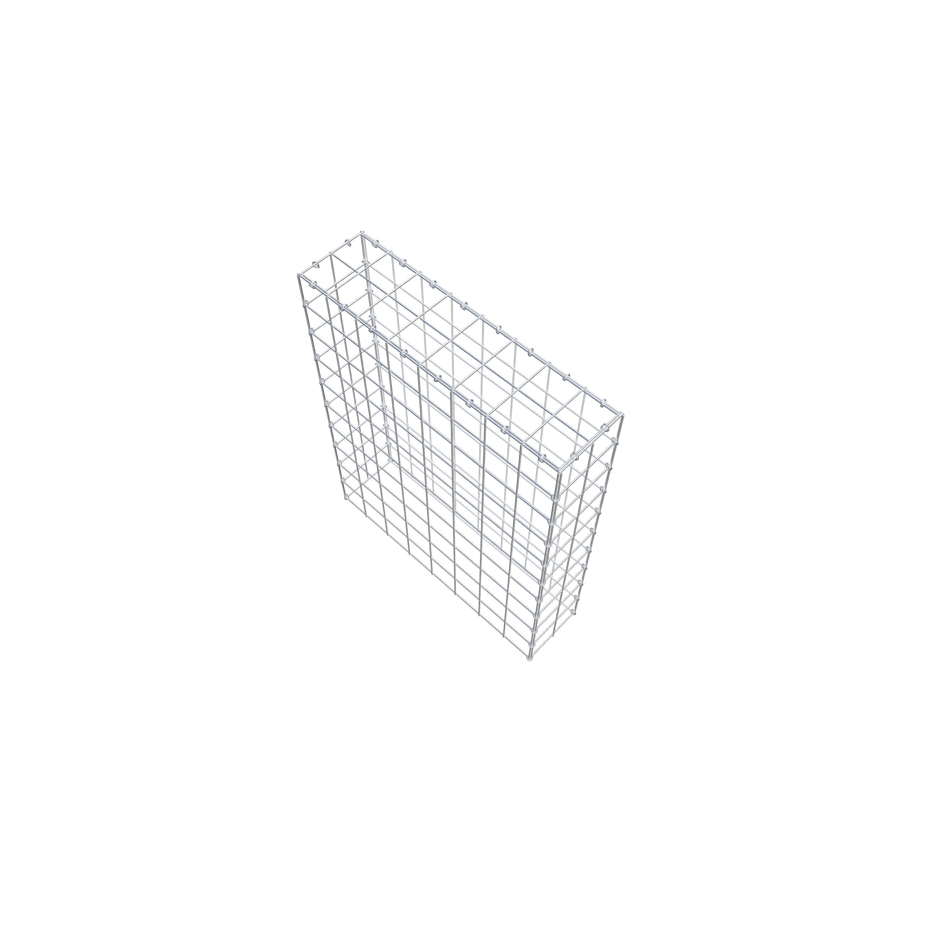 Typ 3 påbyggnadsgabion 100 cm x 80 cm x 20 cm (L x H x D), maskstorlek 10 cm x 10 cm, C-ring