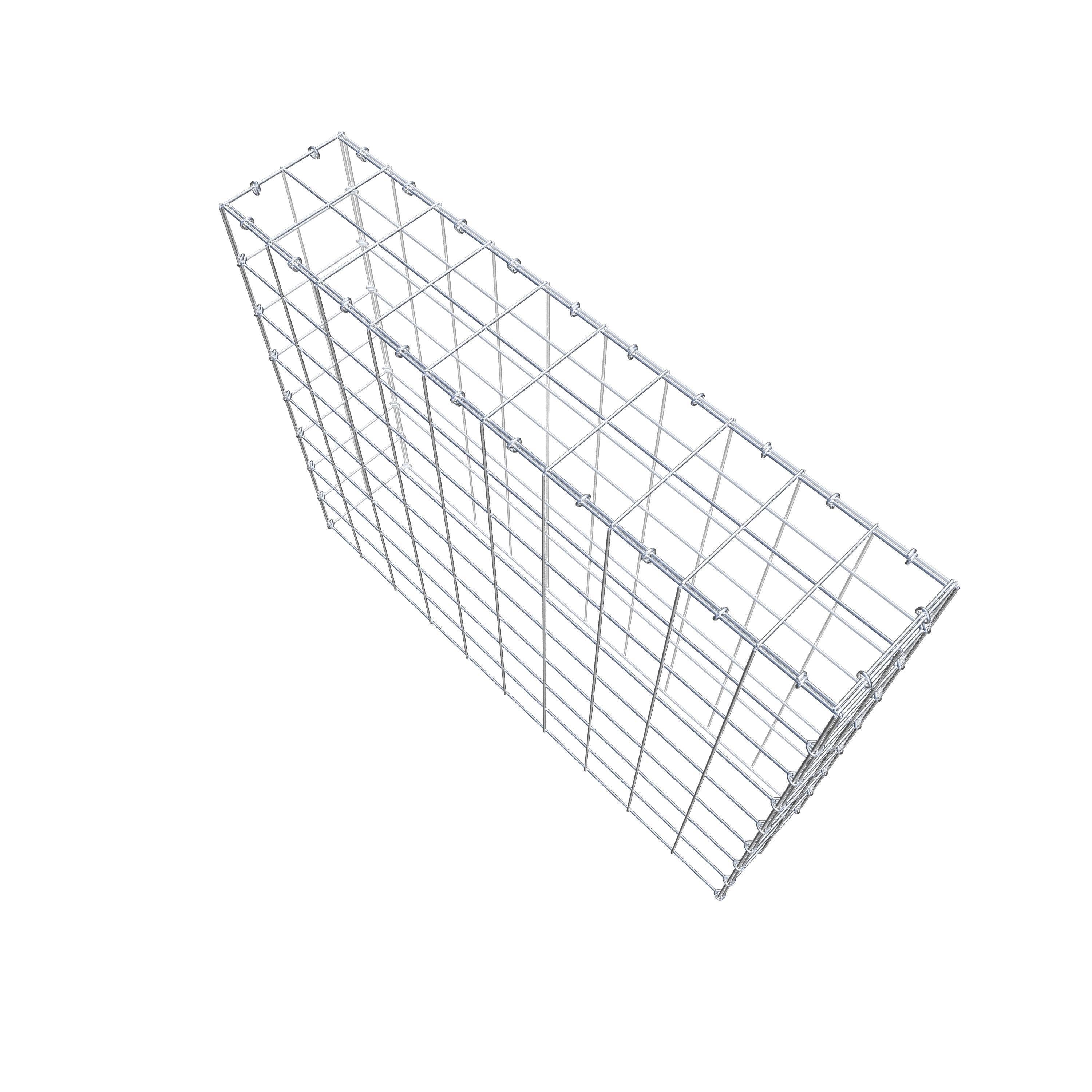 Typ 3 påbyggnadsgabion 100 cm x 80 cm x 20 cm (L x H x D), maskstorlek 10 cm x 10 cm, C-ring