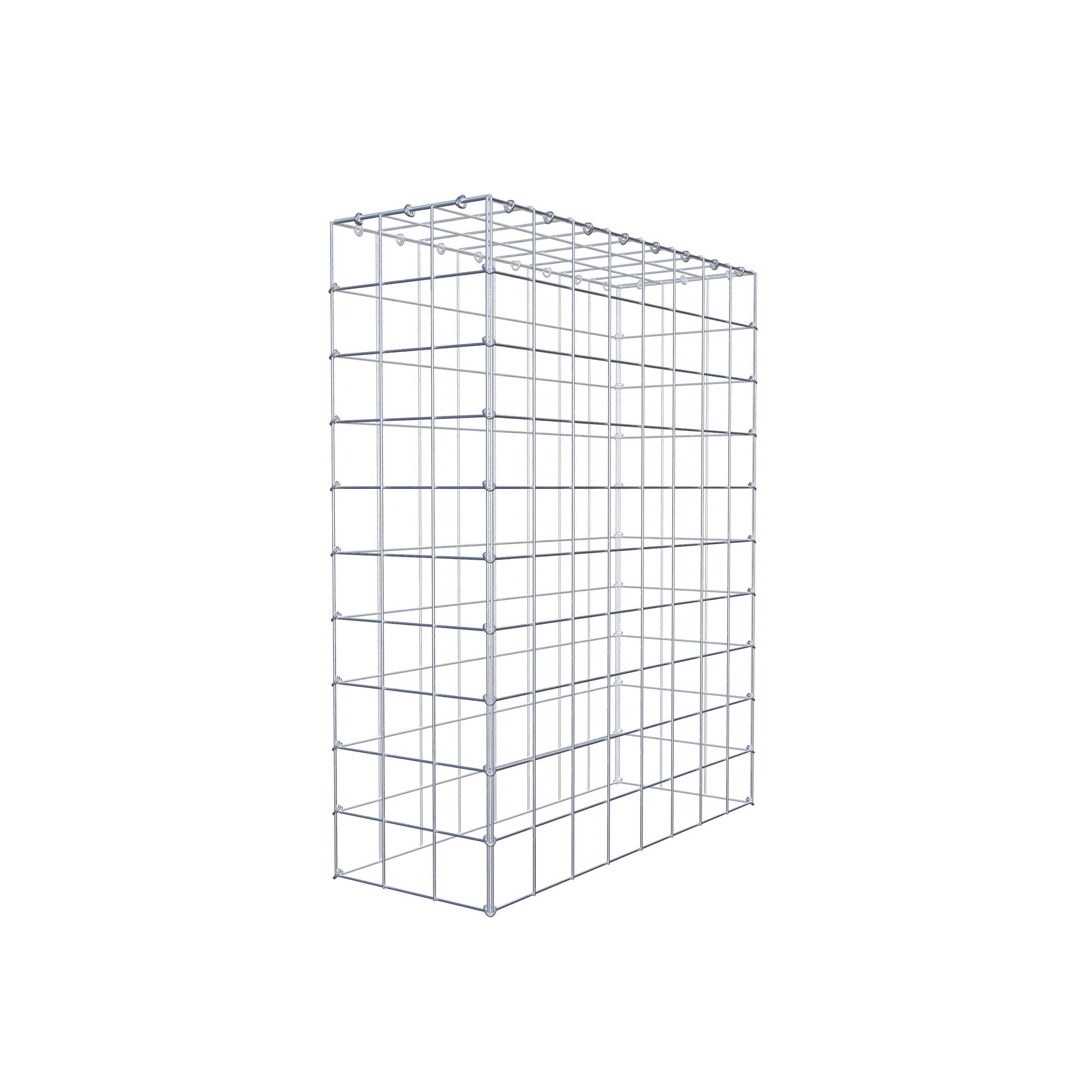 Typ 3 påbyggnadsgabion 100 cm x 80 cm x 30 cm (L x H x D), maskstorlek 10 cm x 10 cm, C-ring