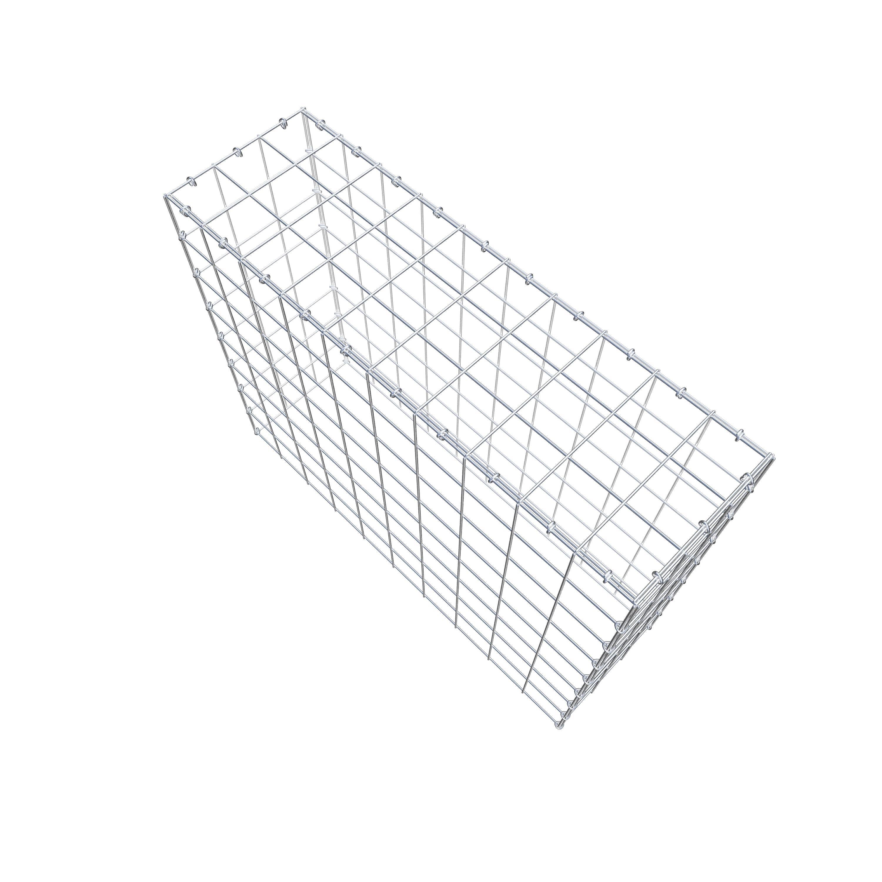 Typ 3 påbyggnadsgabion 100 cm x 80 cm x 30 cm (L x H x D), maskstorlek 10 cm x 10 cm, C-ring