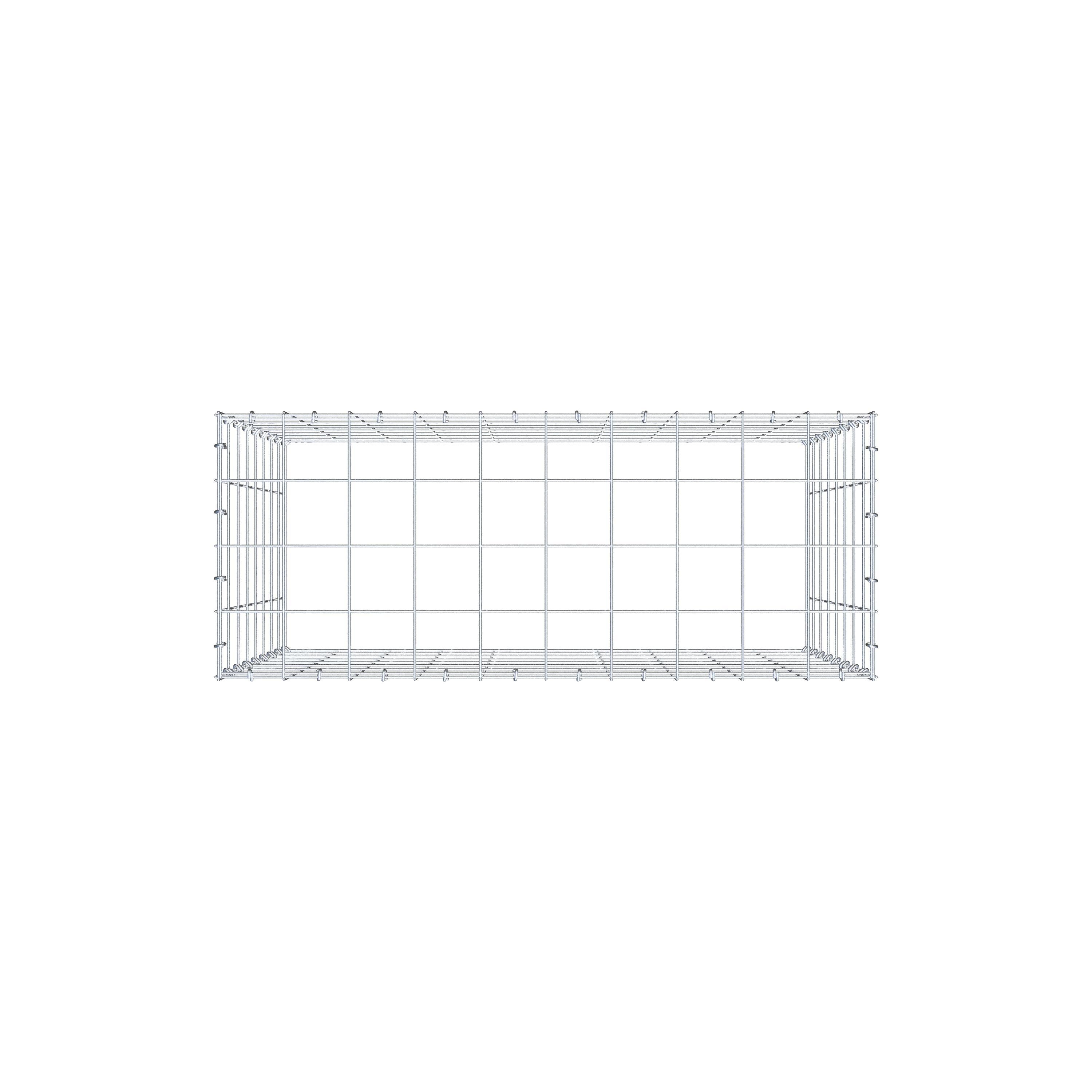 Monteret gabion type 3 100 cm x 80 cm x 40 cm (L x H x D), maskestørrelse 10 cm x 10 cm, C-ring