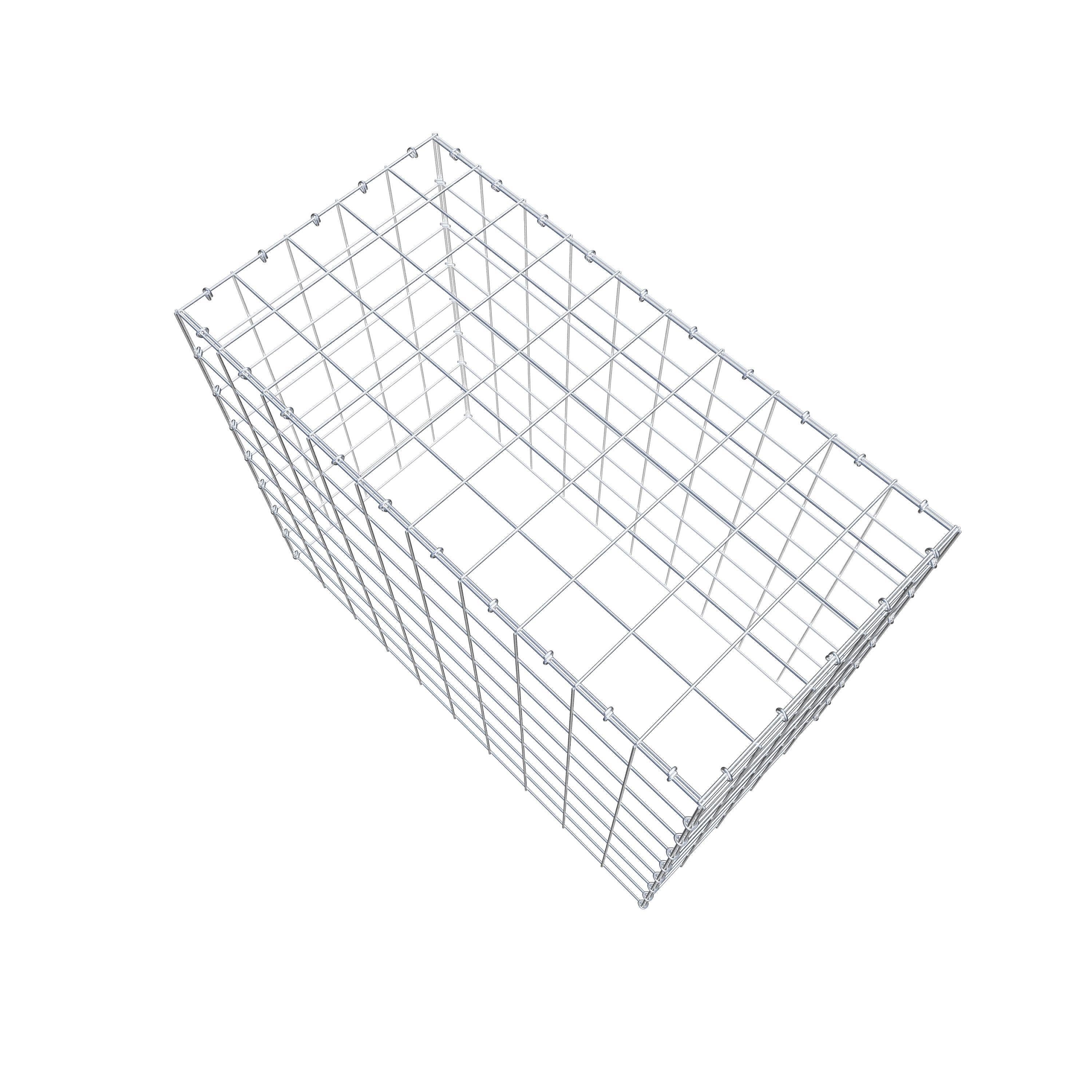 Typ 3 påbyggnadsgabion 100 cm x 80 cm x 50 cm (L x H x D), maskstorlek 10 cm x 10 cm, C-ring