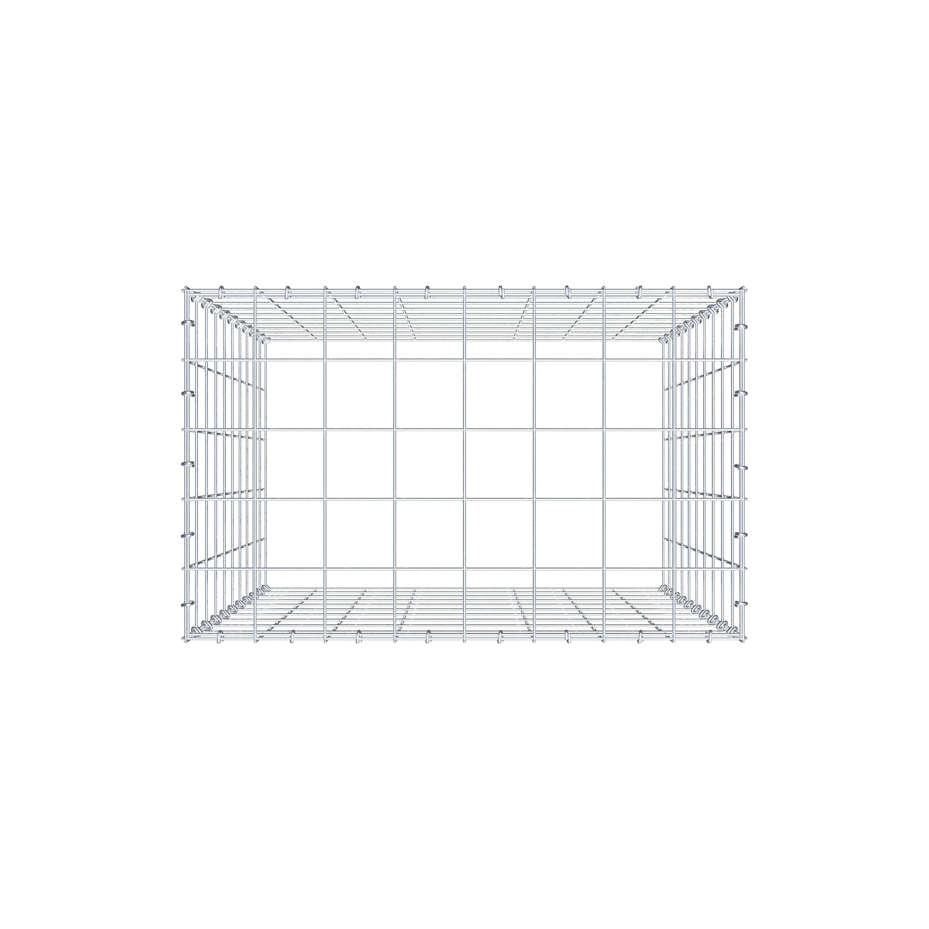 Fourche rapportée type 3 100 cm x 80 cm x 50 cm (L x H x P), mailles 10 cm x 10 cm, anneau C