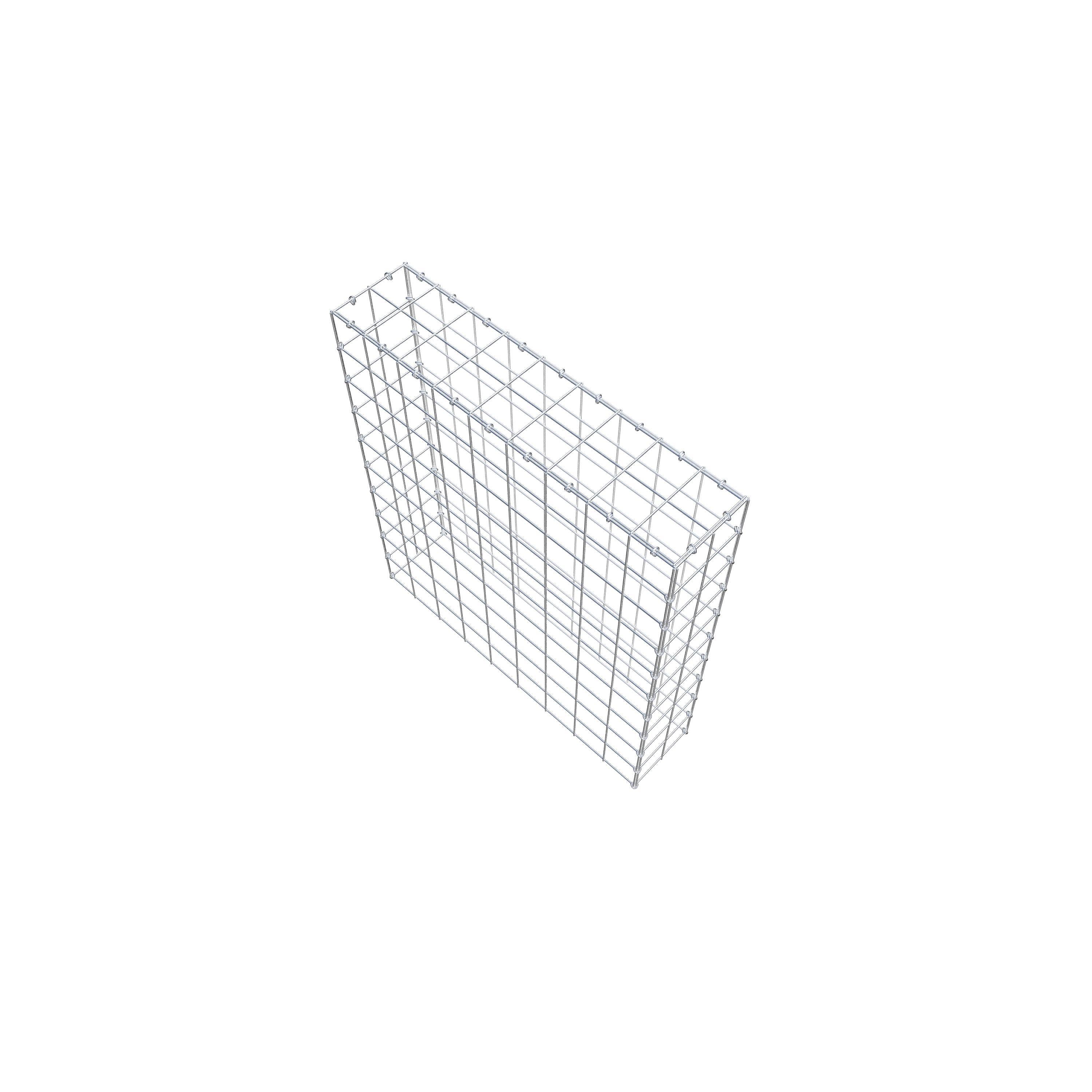 Typ 3 påbyggnadsgabion 100 cm x 90 cm x 20 cm (L x H x D), maskstorlek 10 cm x 10 cm, C-ring